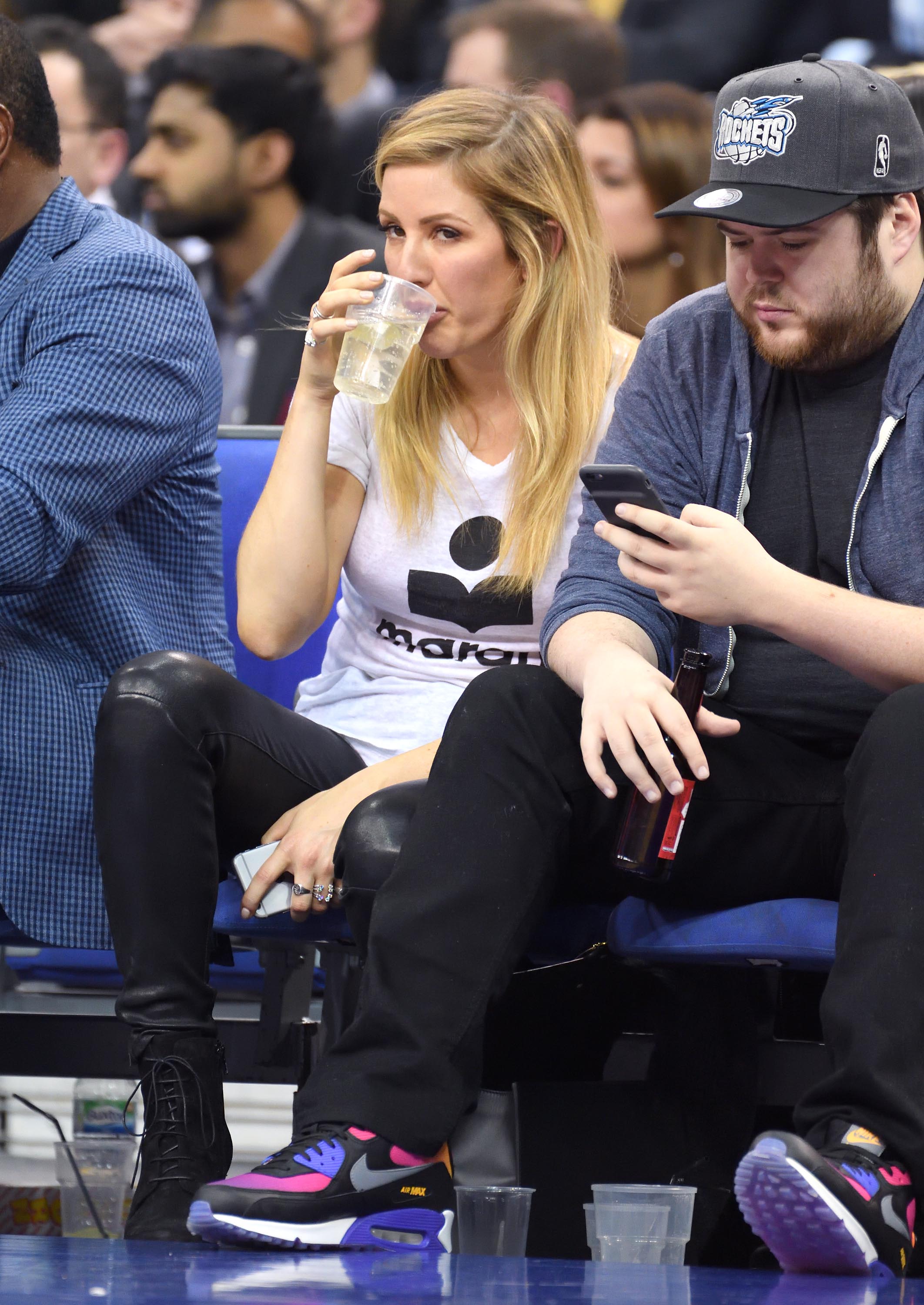 Ellie Goulding attends the Denver Nuggets v Indiana Pacers match