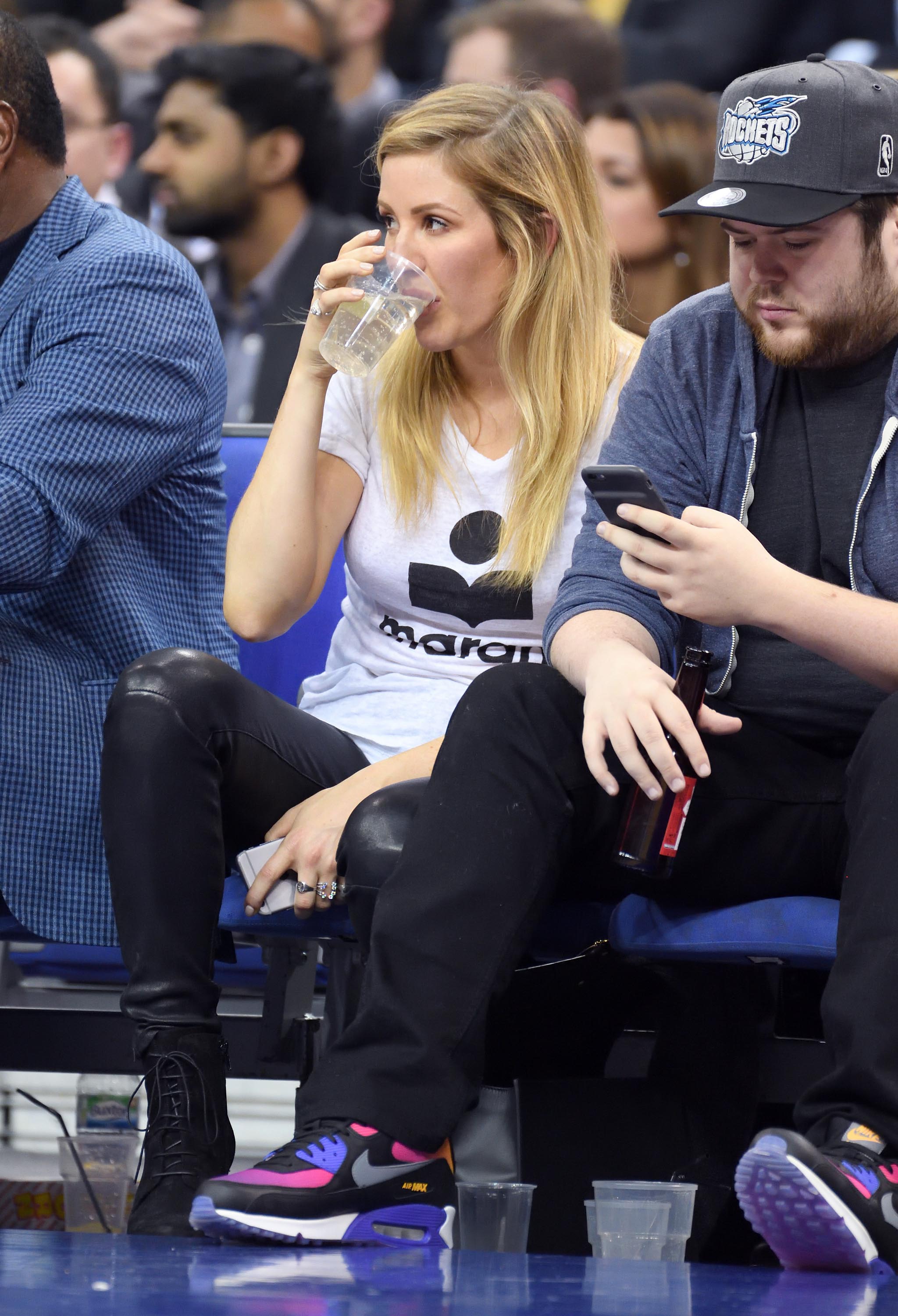 Ellie Goulding attends the Denver Nuggets v Indiana Pacers match