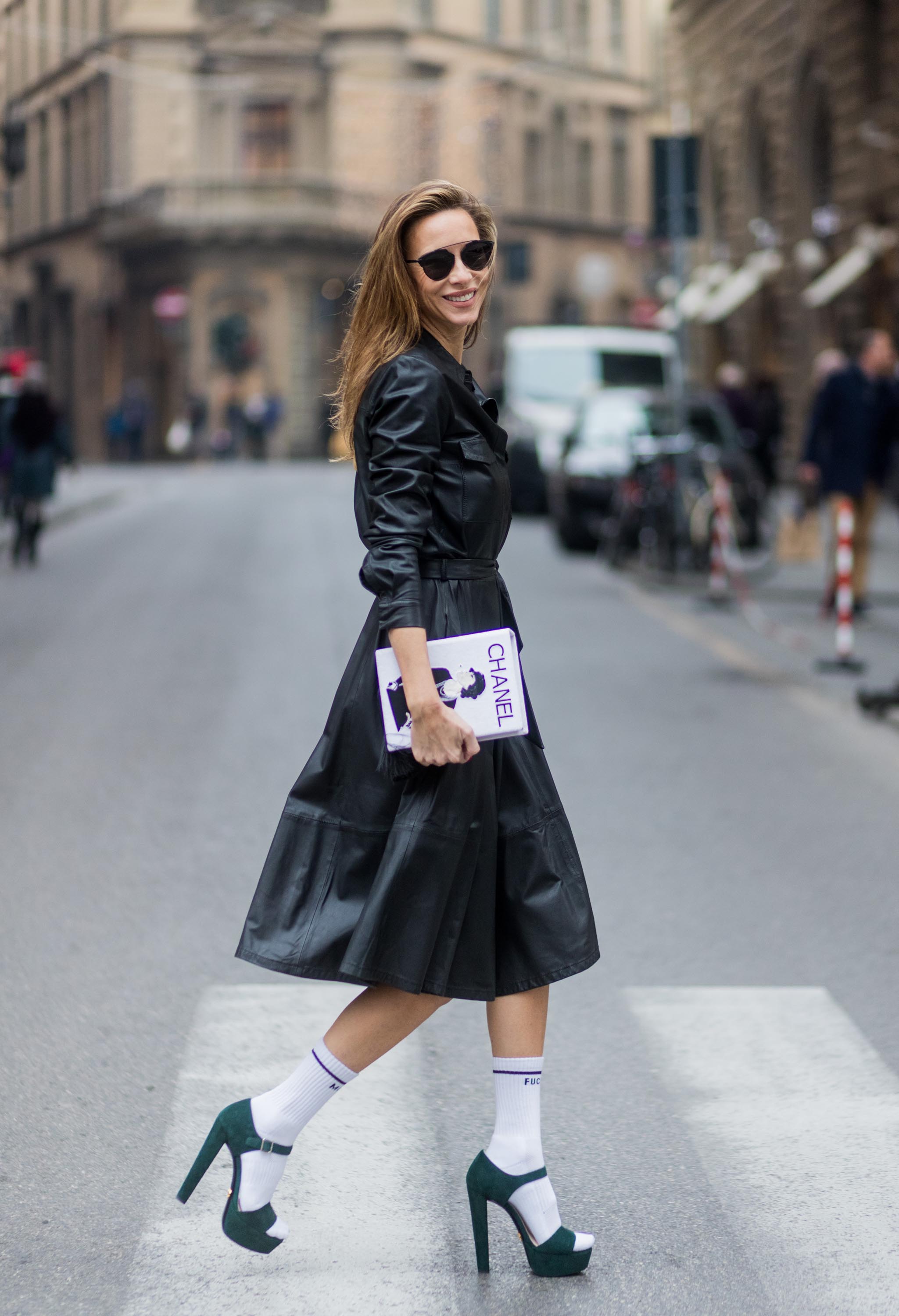 Alexandra Lapp street style in Florence