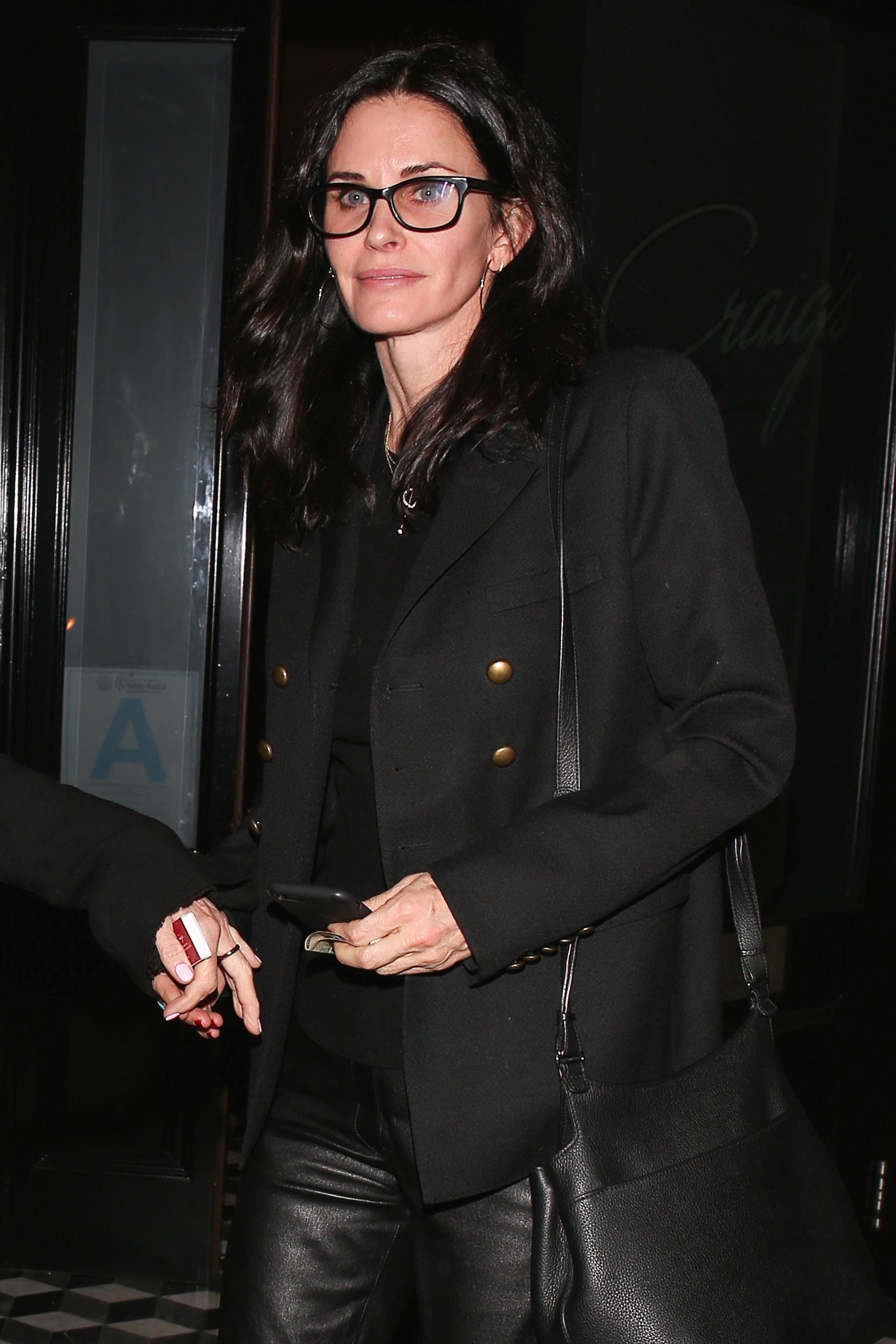 Courteney Cox is spotted leaving Craigs