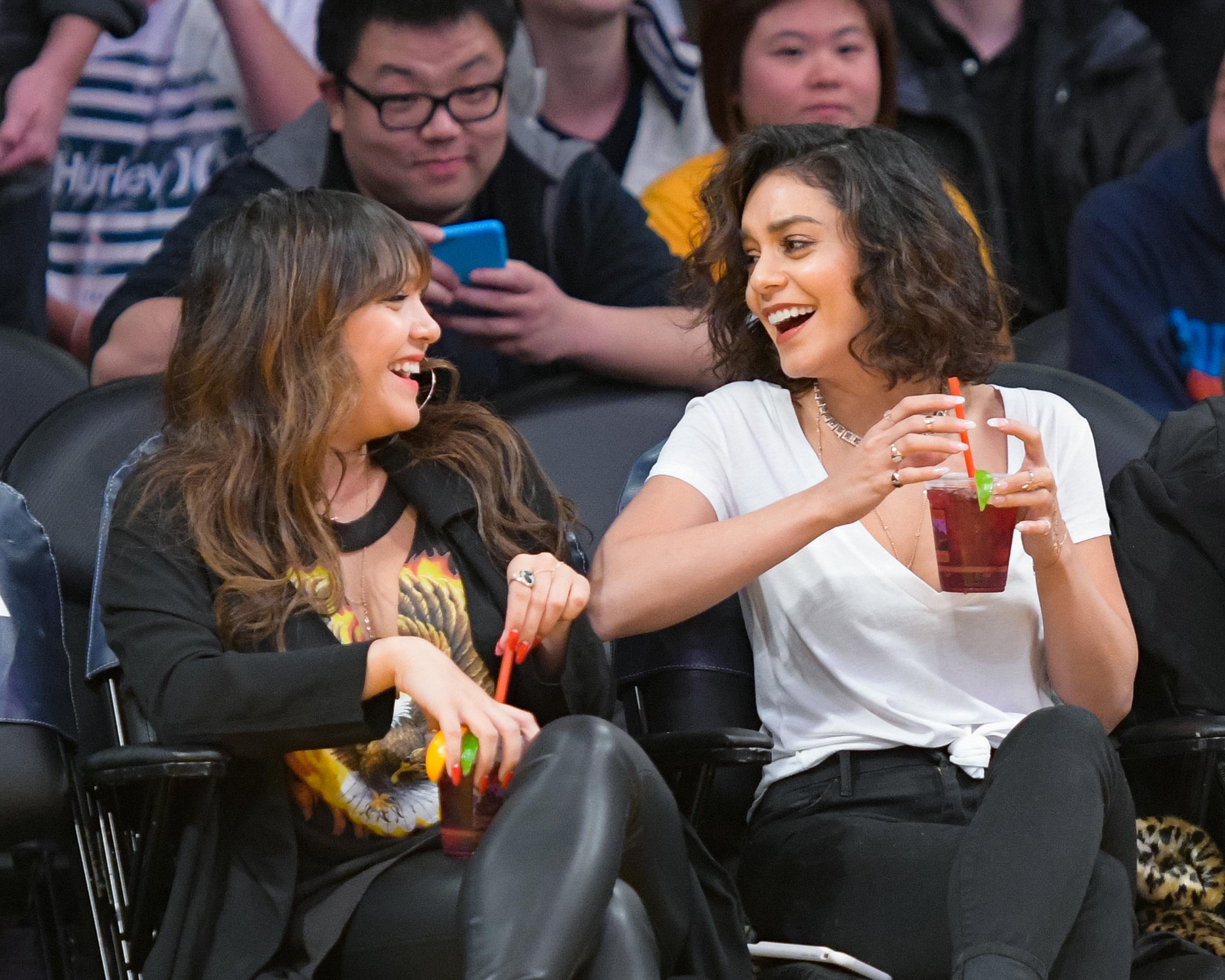 Stella Hudgens attends a basketball game