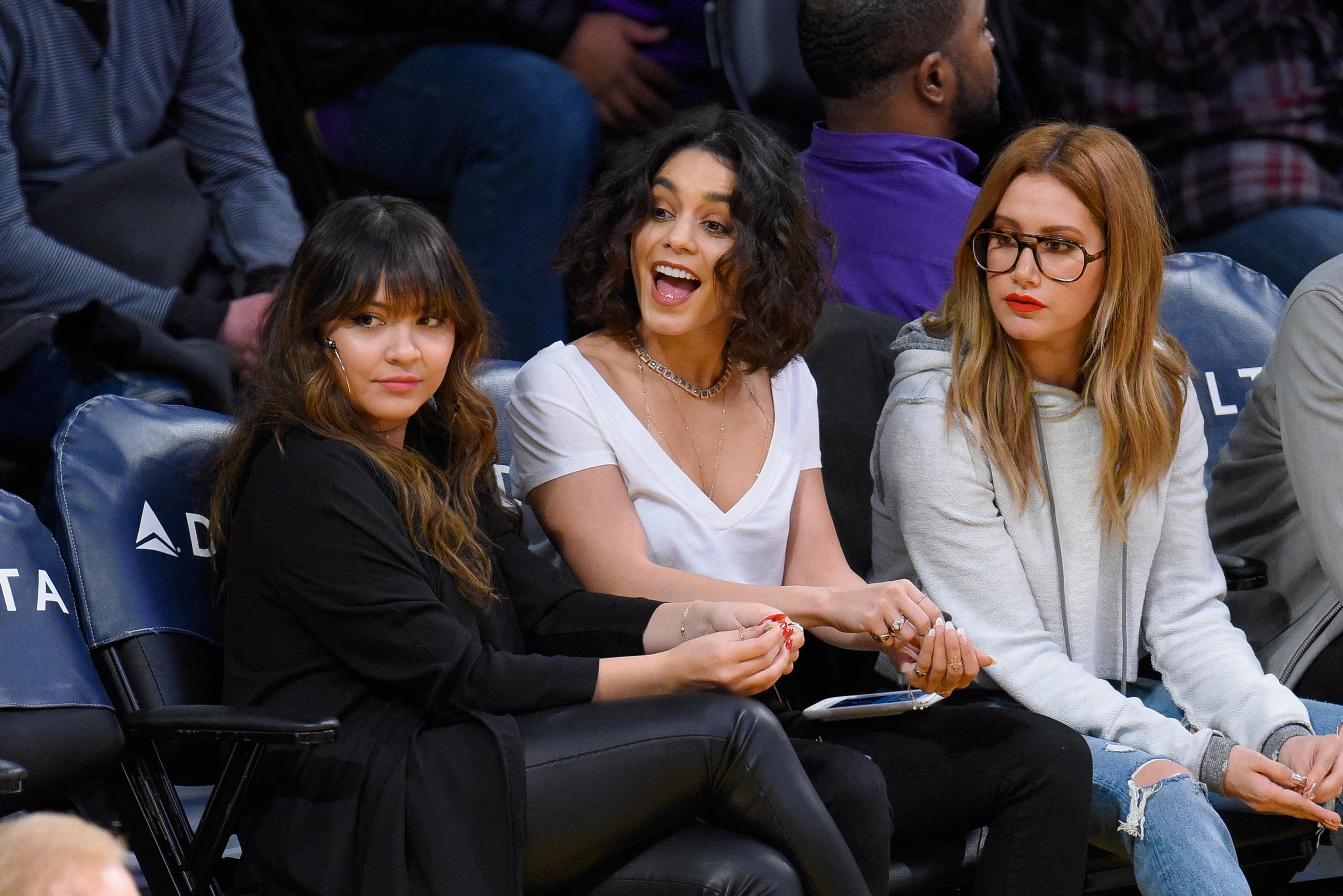 Stella Hudgens attends a basketball game