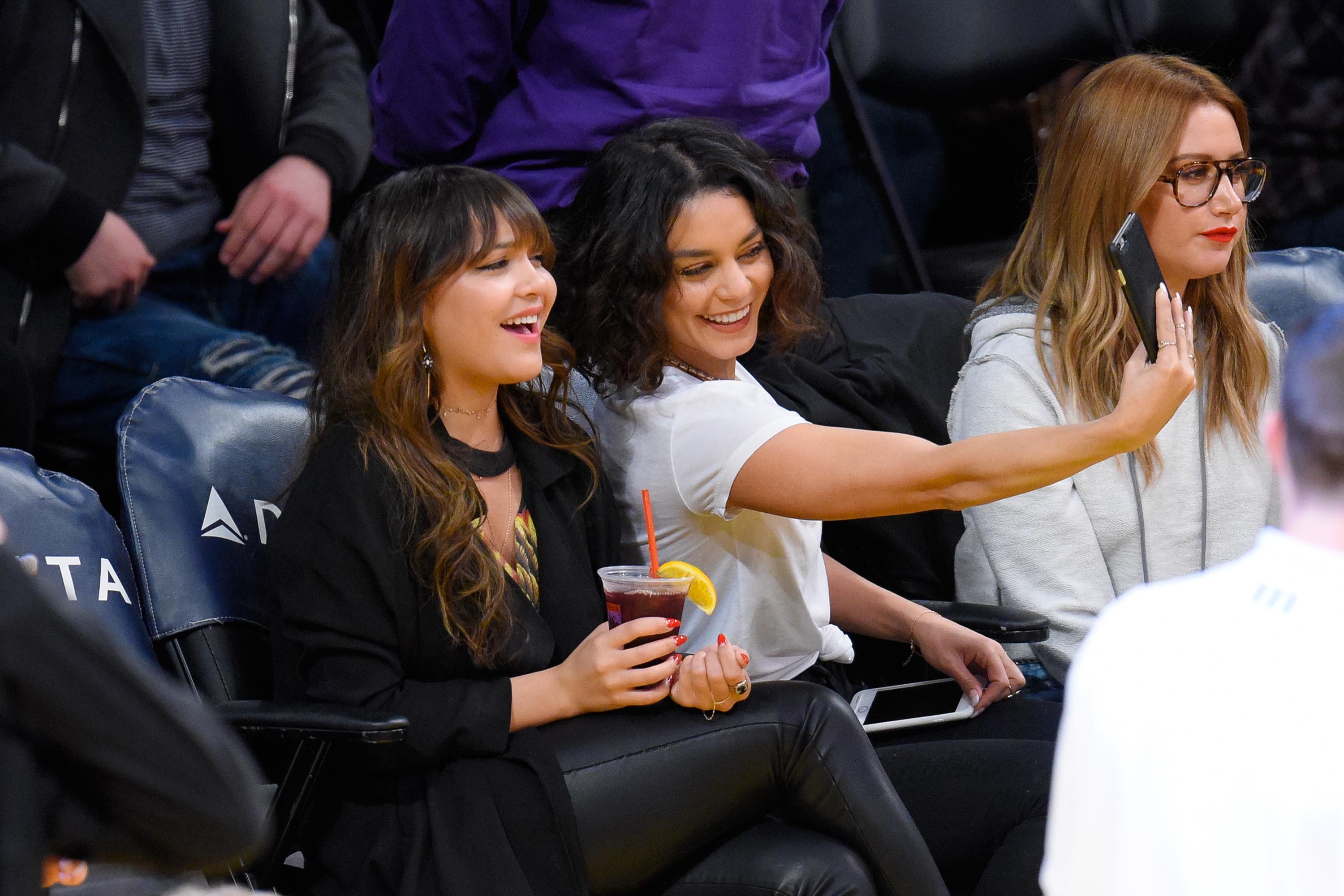 Stella Hudgens attends a basketball game