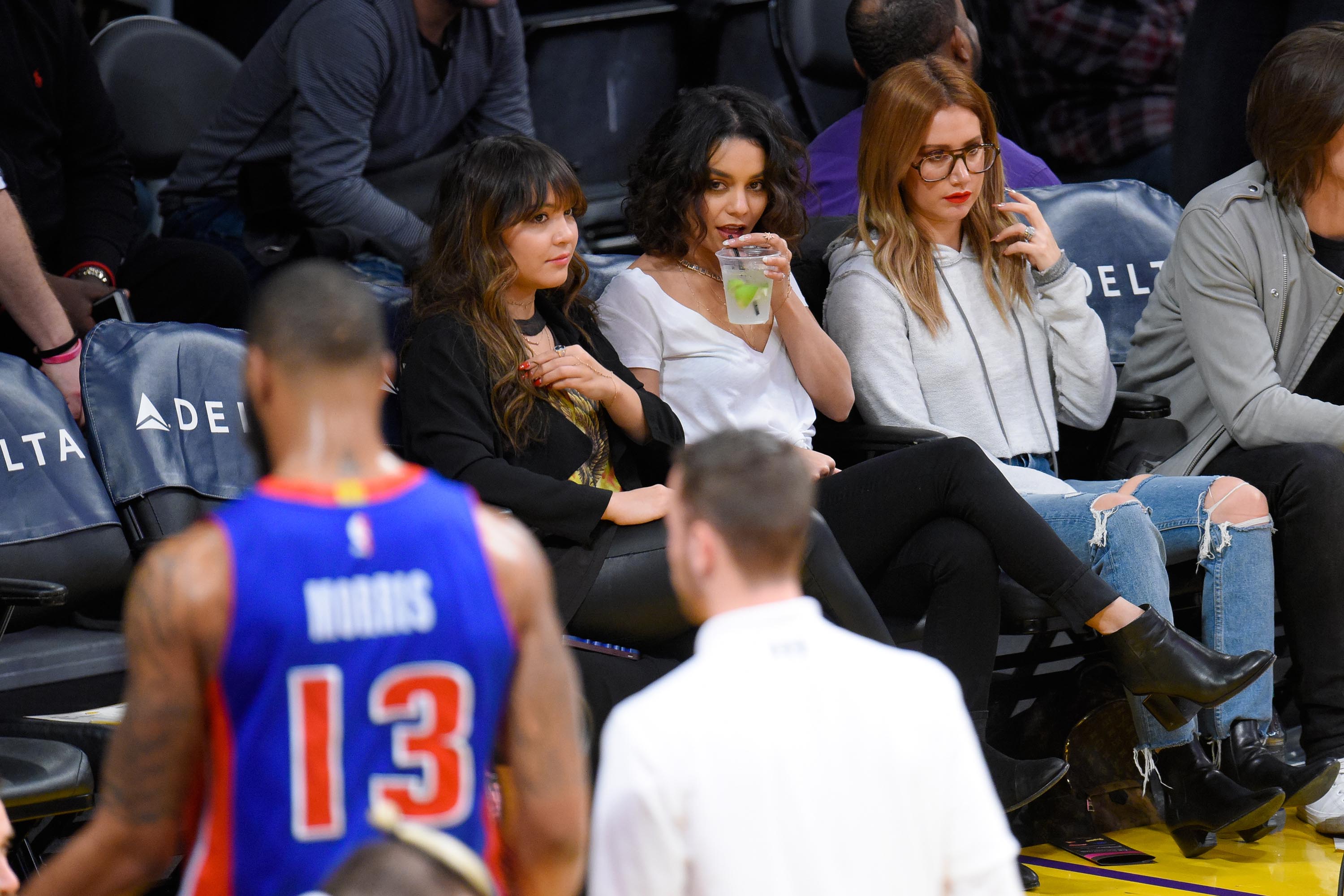 Stella Hudgens attends a basketball game