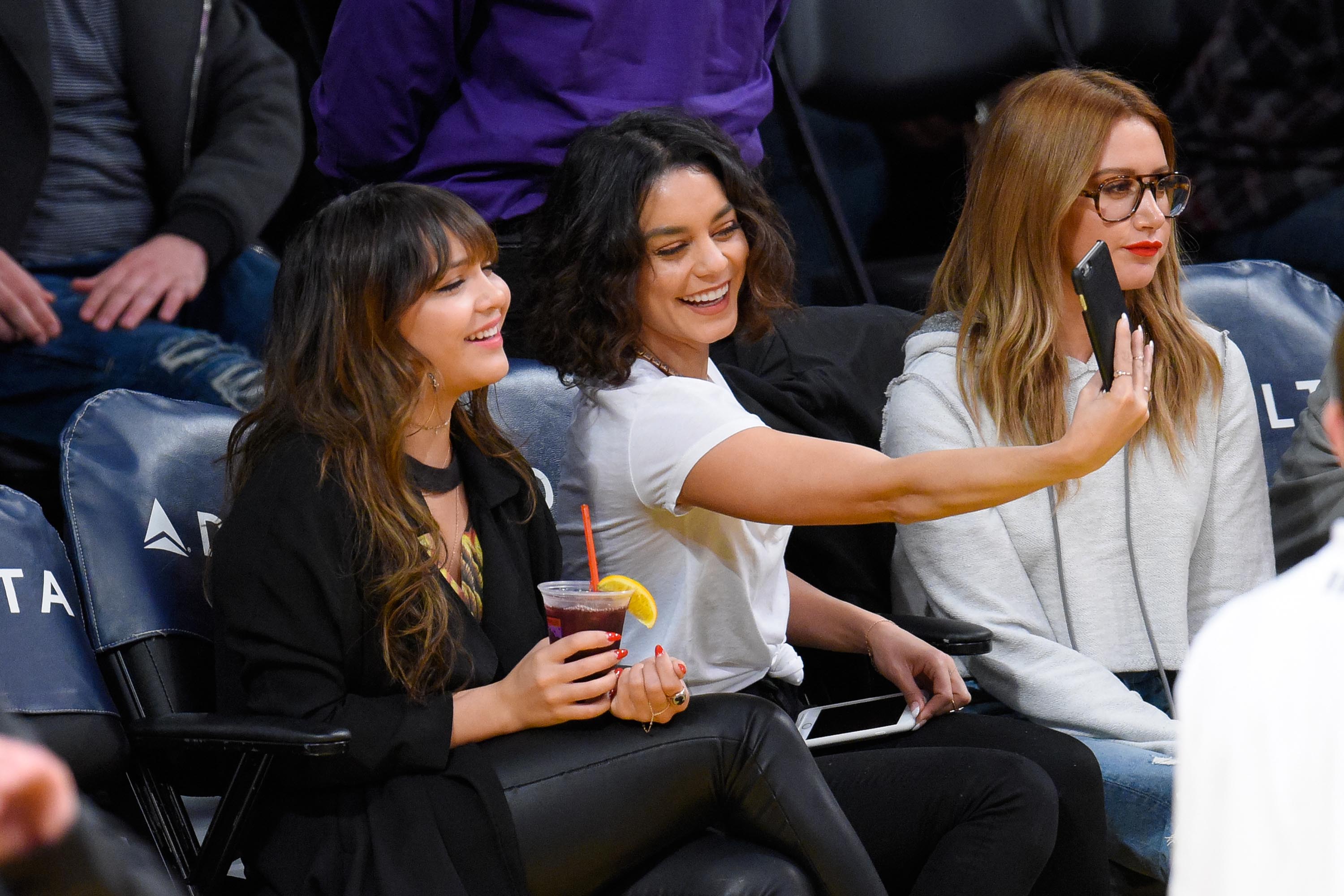 Stella Hudgens attends a basketball game