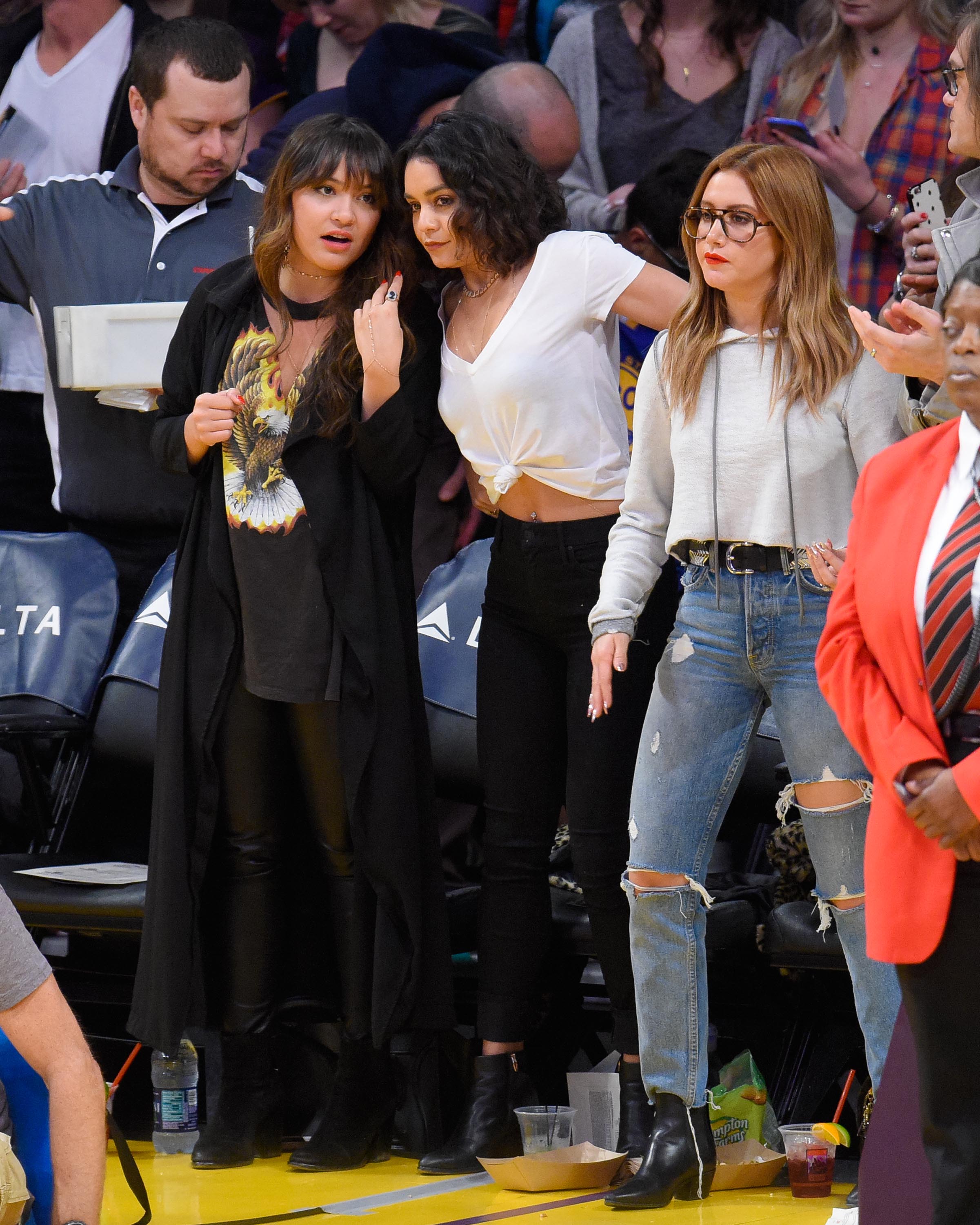 Stella Hudgens attends a basketball game