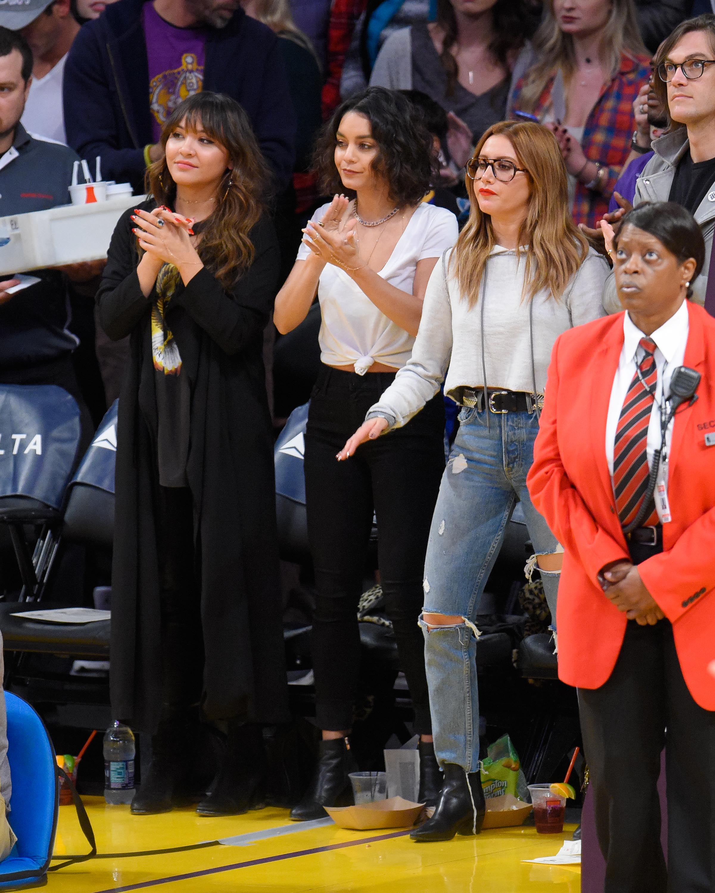 Stella Hudgens attends a basketball game