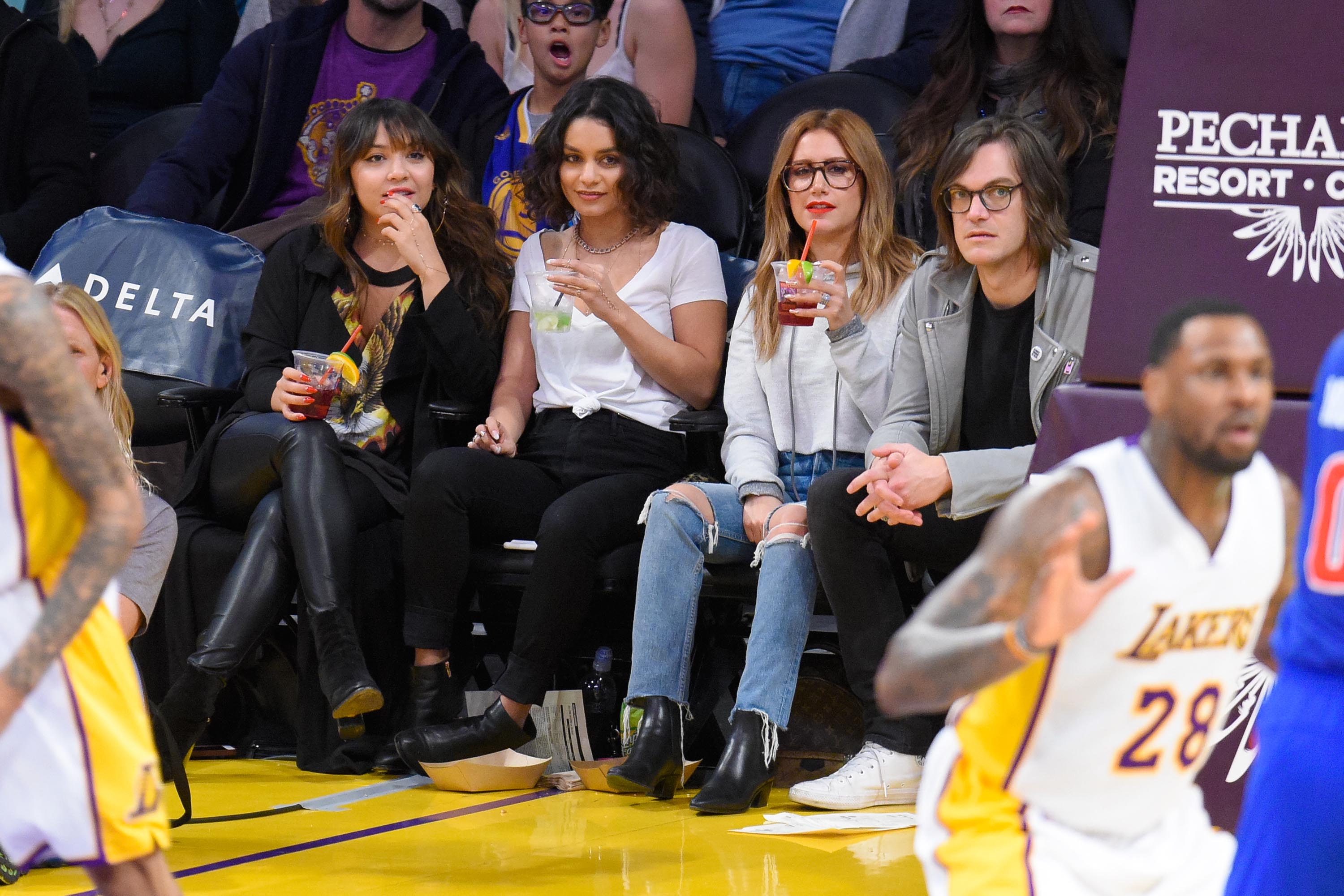 Stella Hudgens attends a basketball game