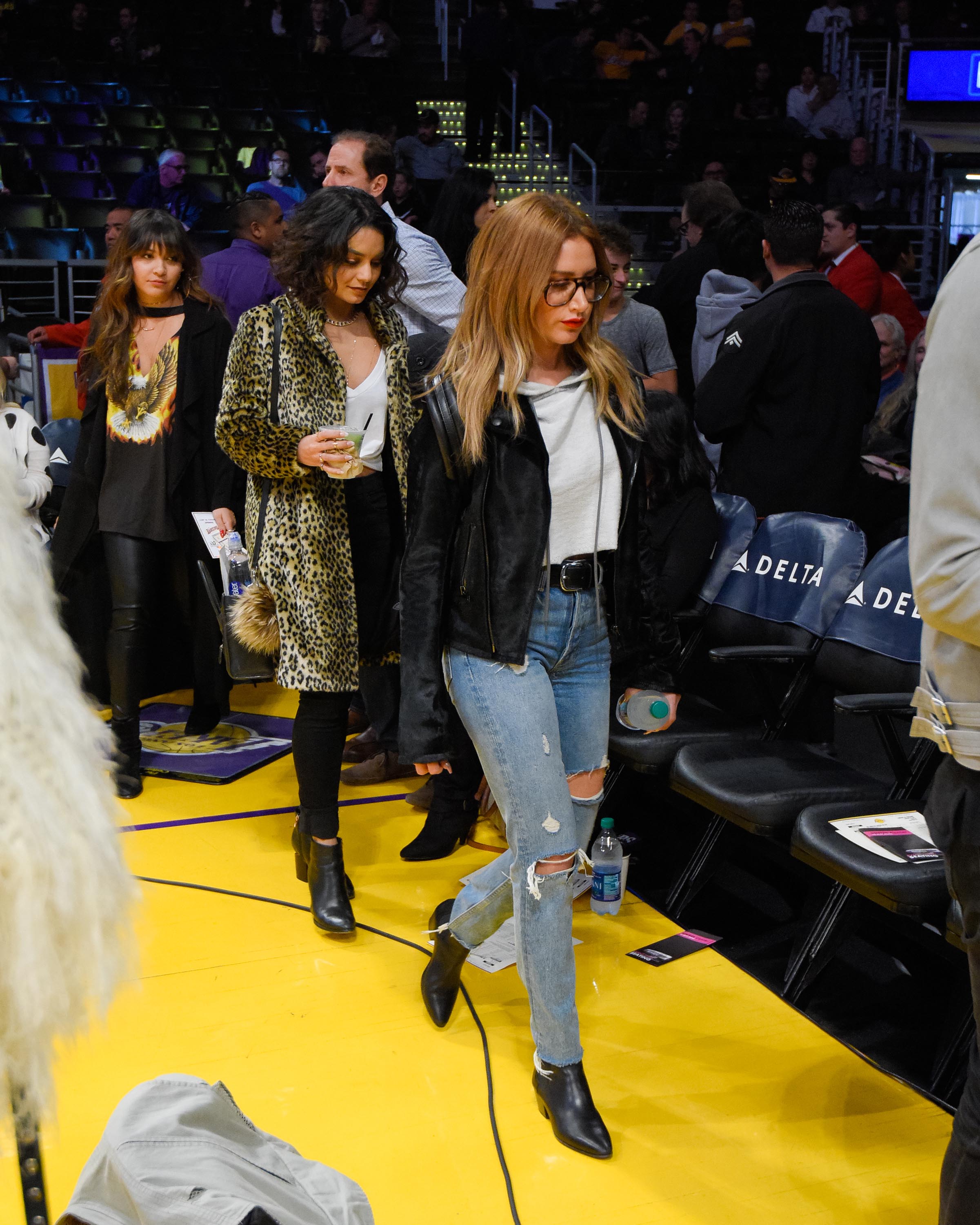 Stella Hudgens attends a basketball game