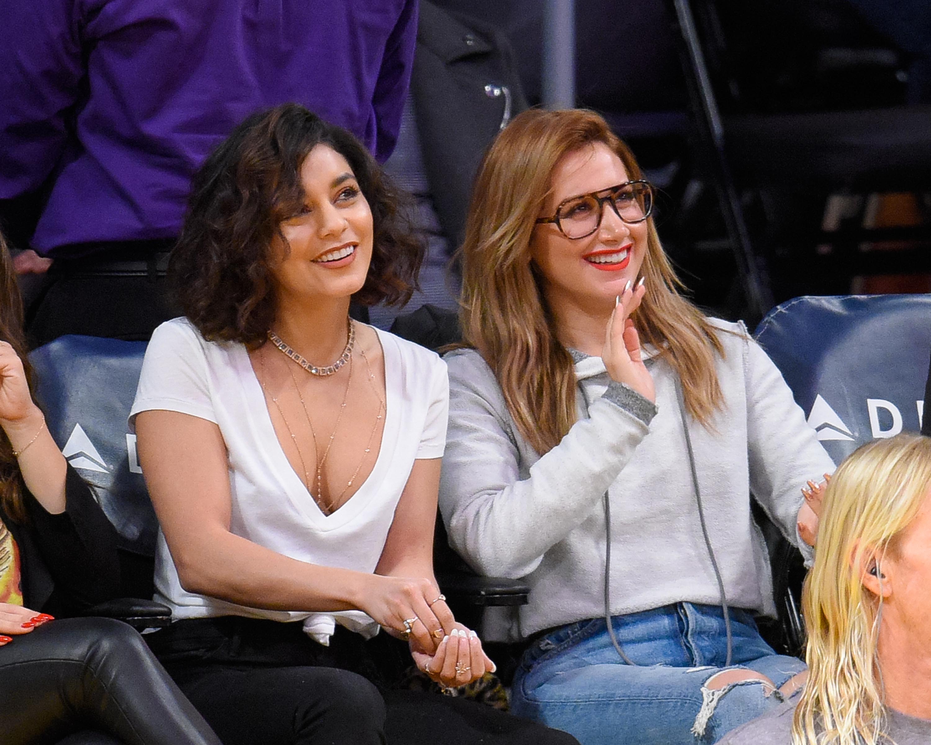 Stella Hudgens attends a basketball game