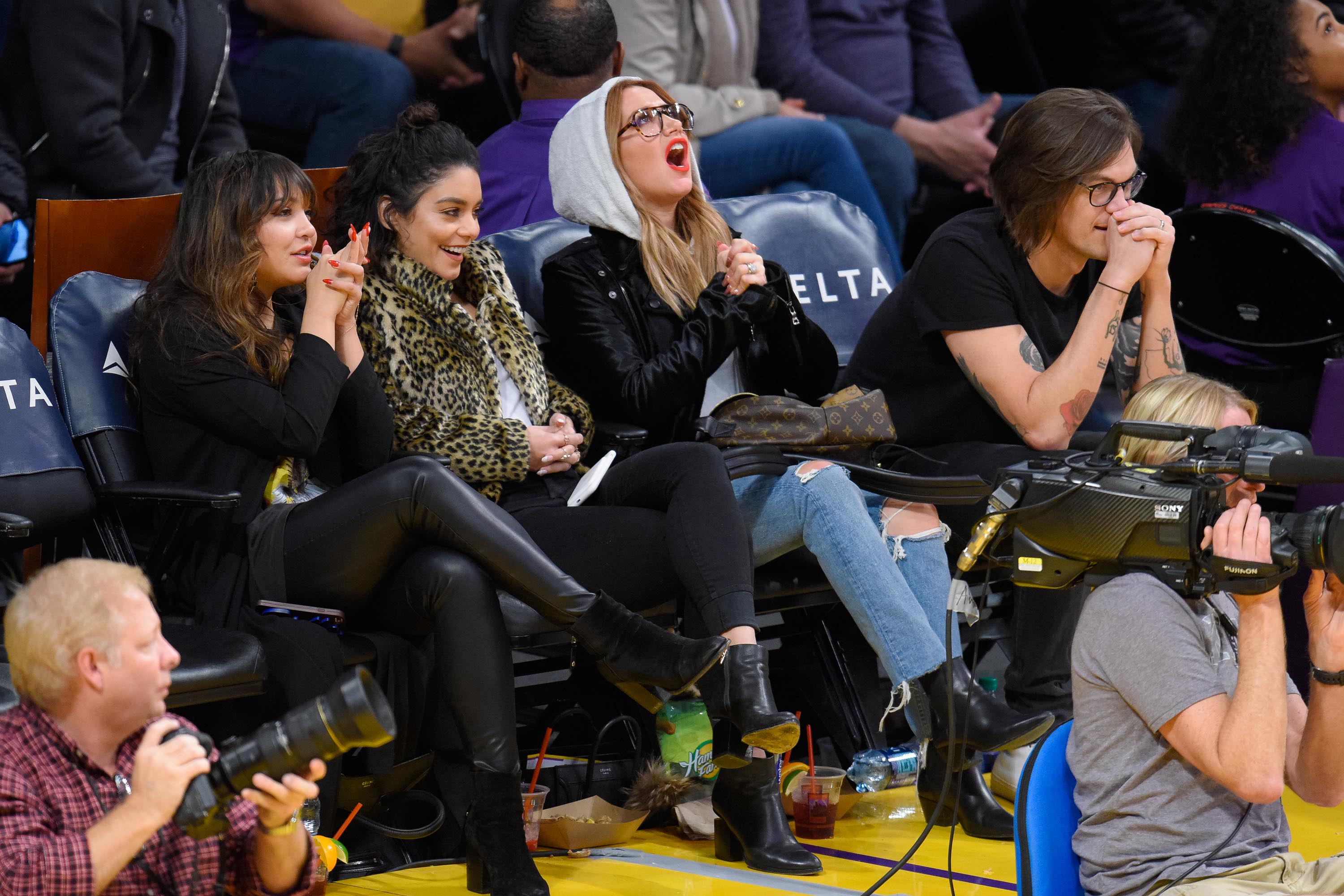 Stella Hudgens attends a basketball game