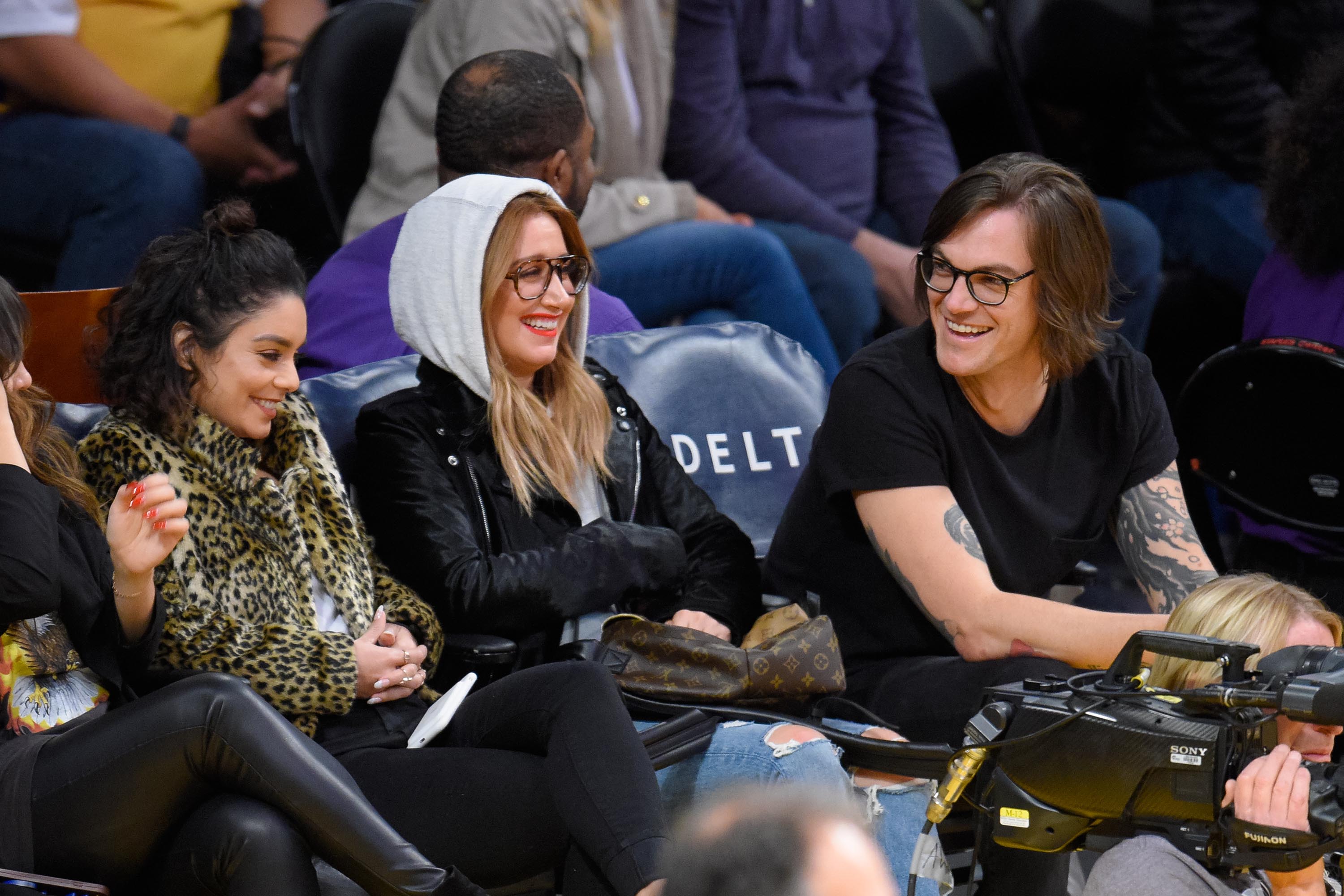 Stella Hudgens attends a basketball game