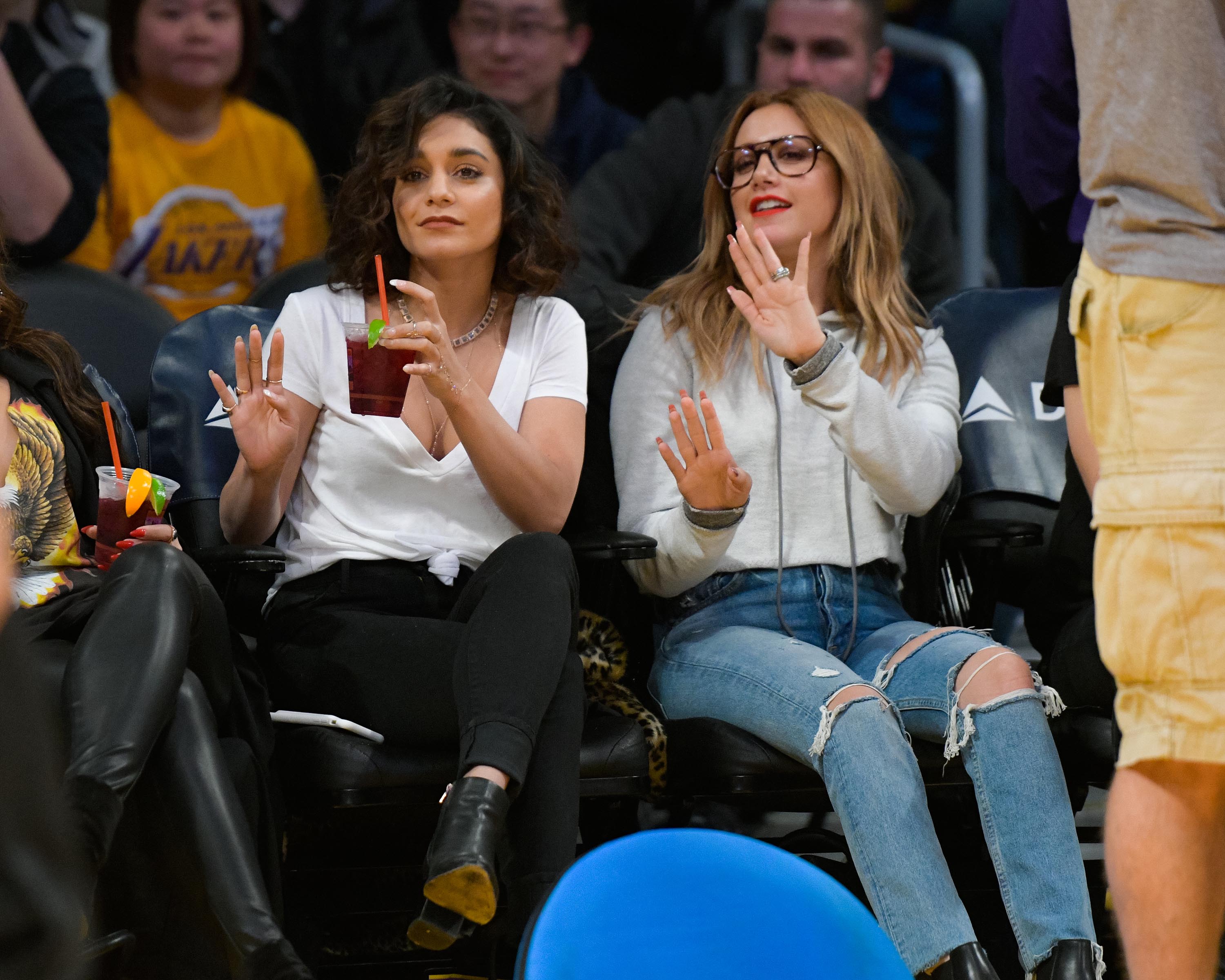 Stella Hudgens attends a basketball game