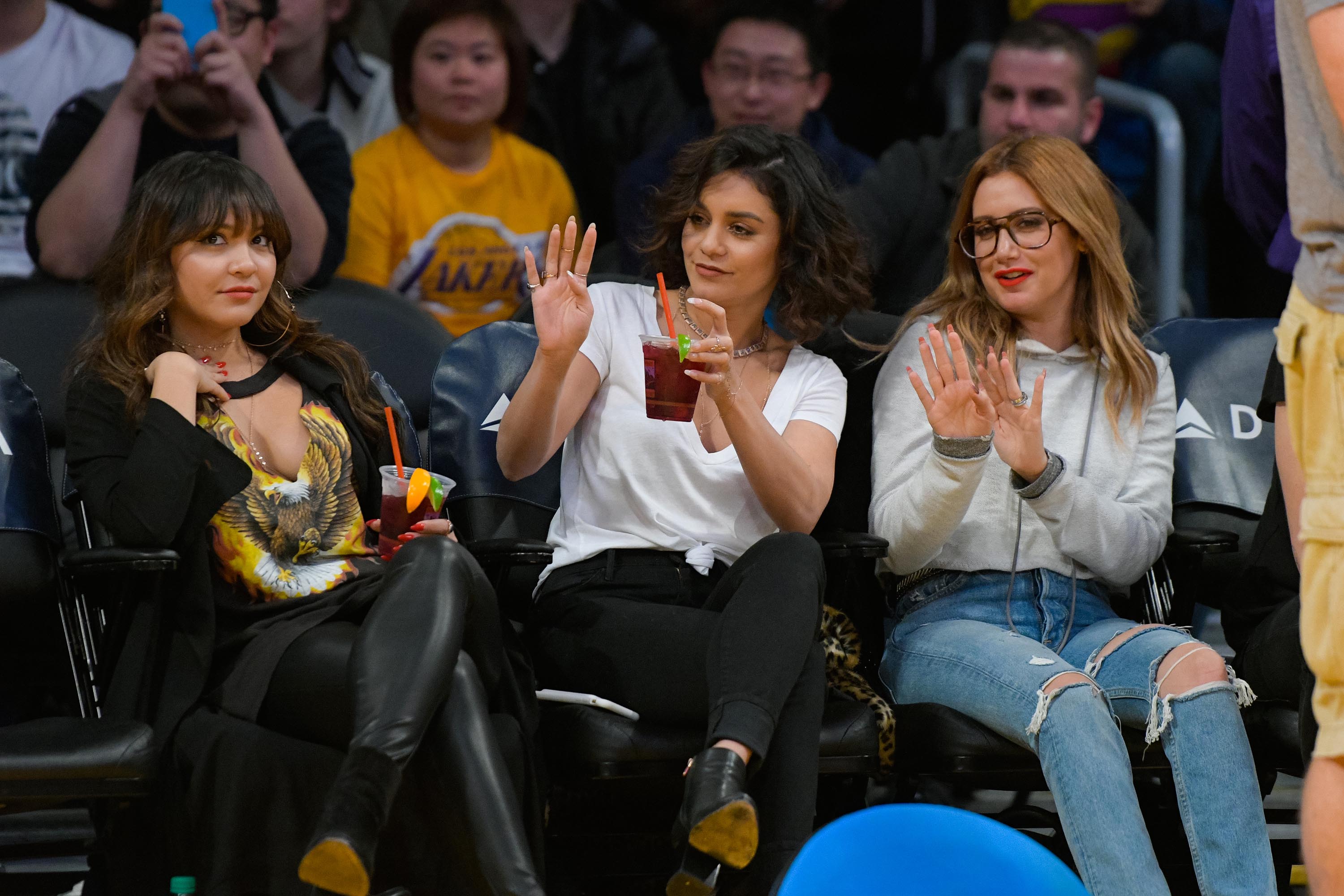 Stella Hudgens attends a basketball game