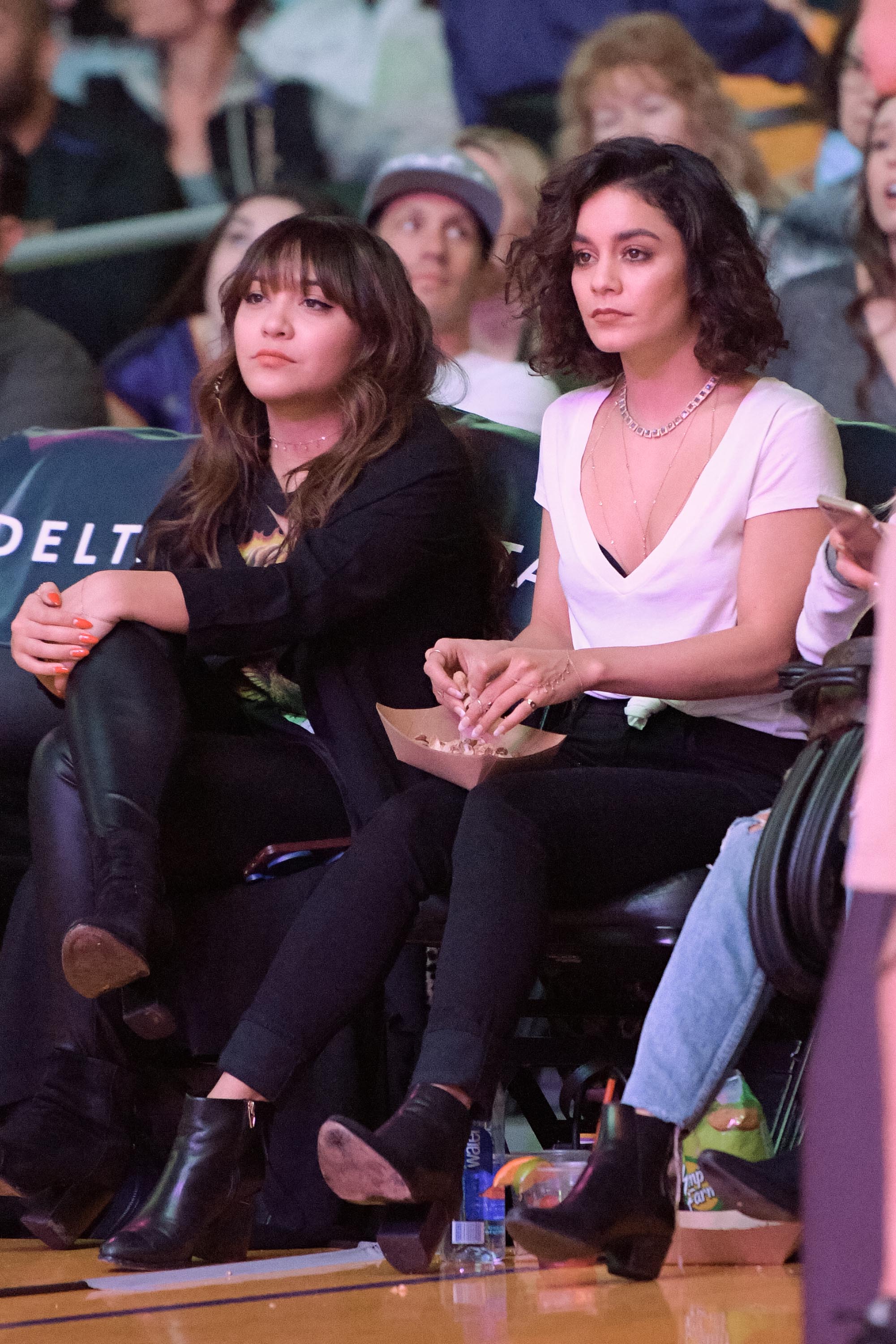 Stella Hudgens attends a basketball game