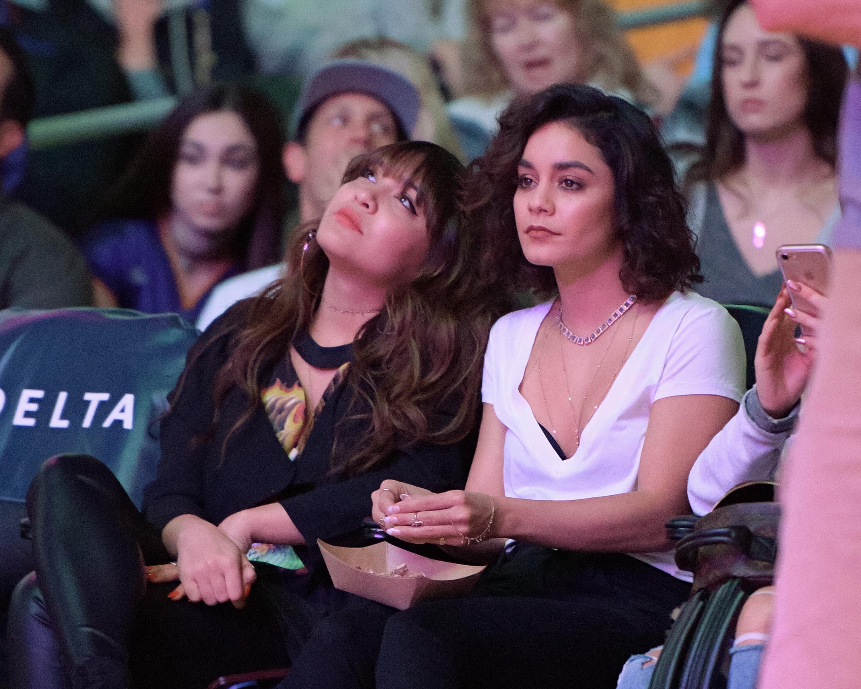 Stella Hudgens attends a basketball game