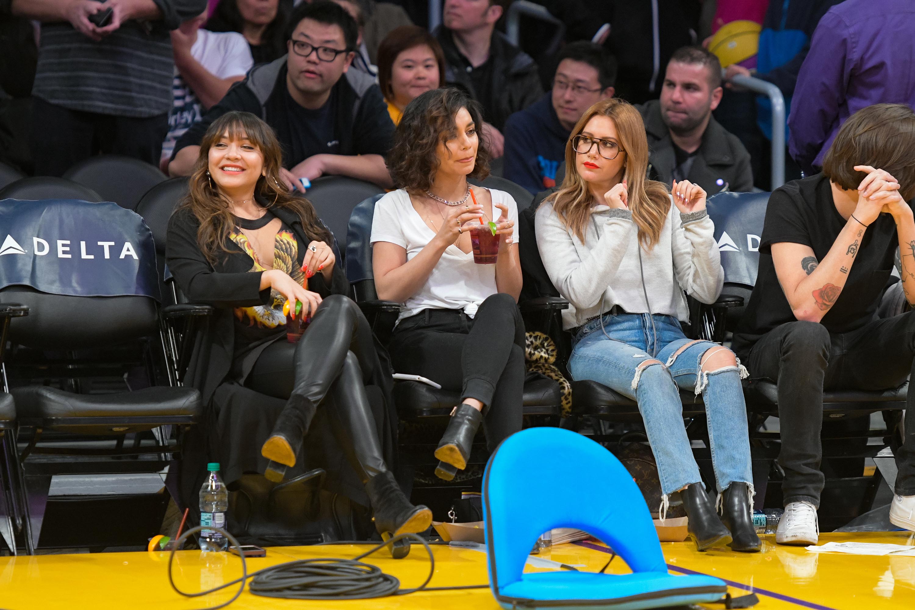 Stella Hudgens attends a basketball game