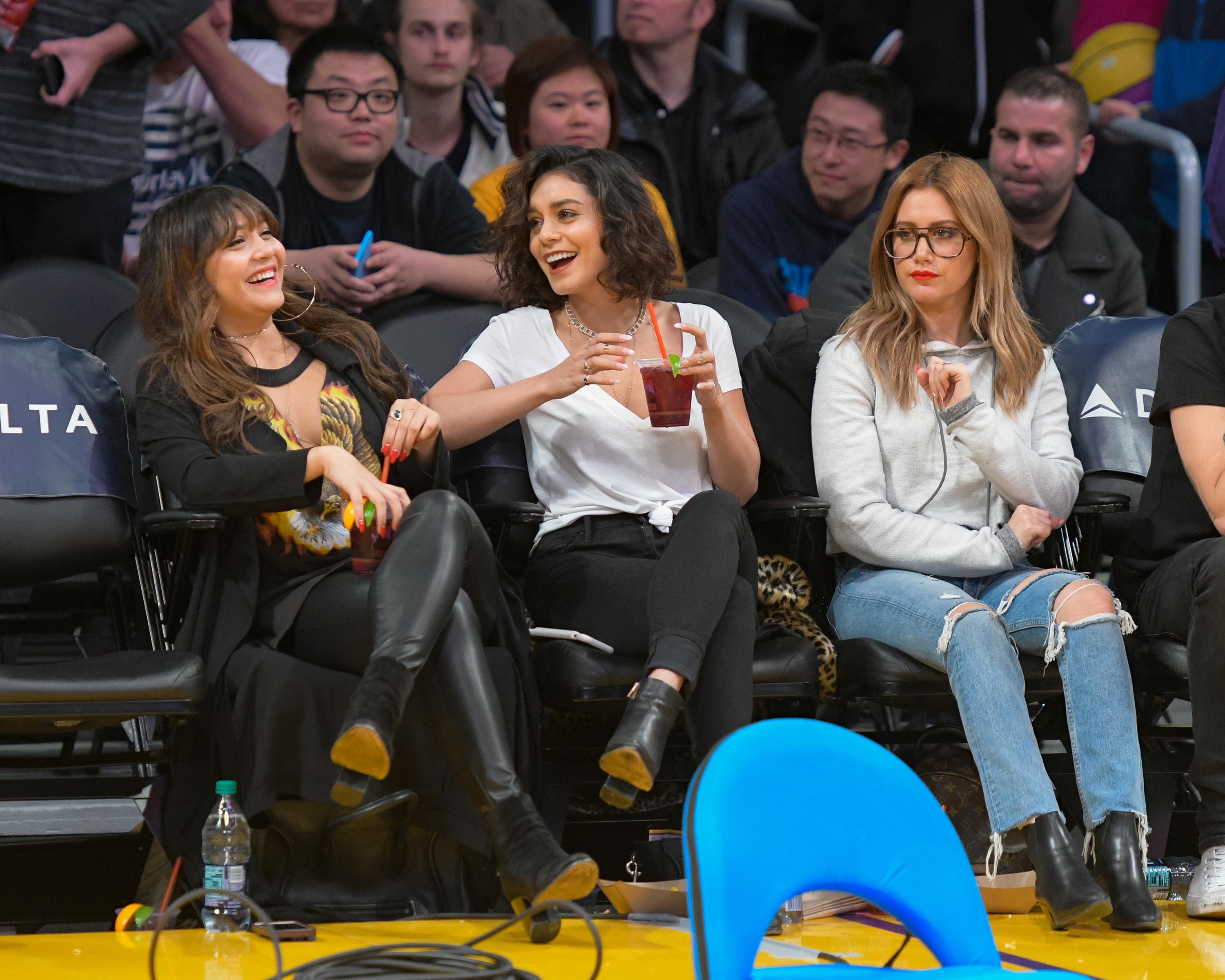 Stella Hudgens attends a basketball game