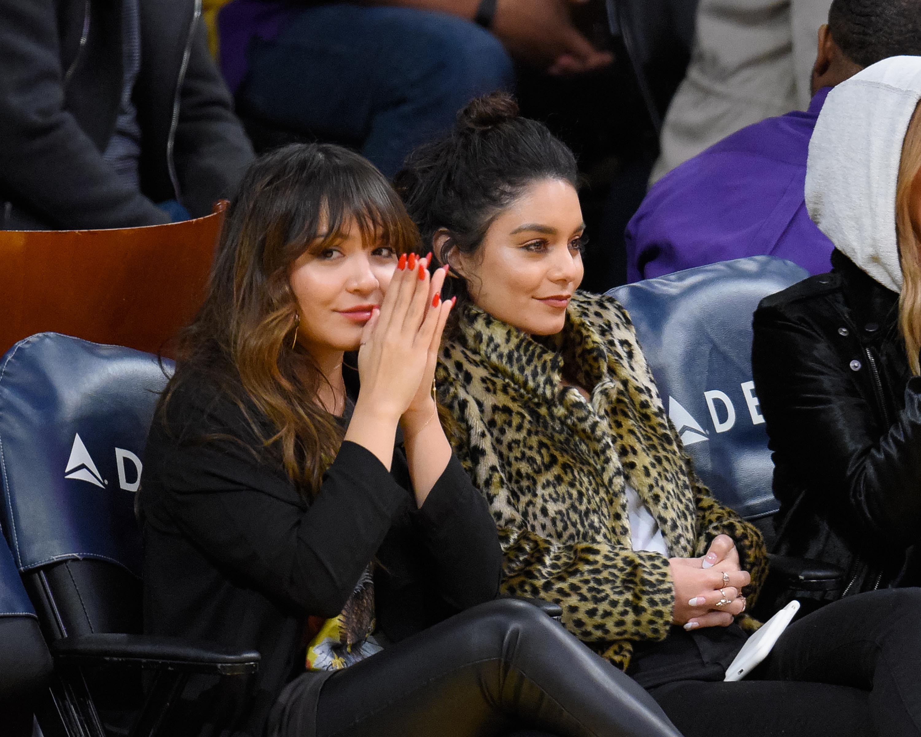 Stella Hudgens attends a basketball game