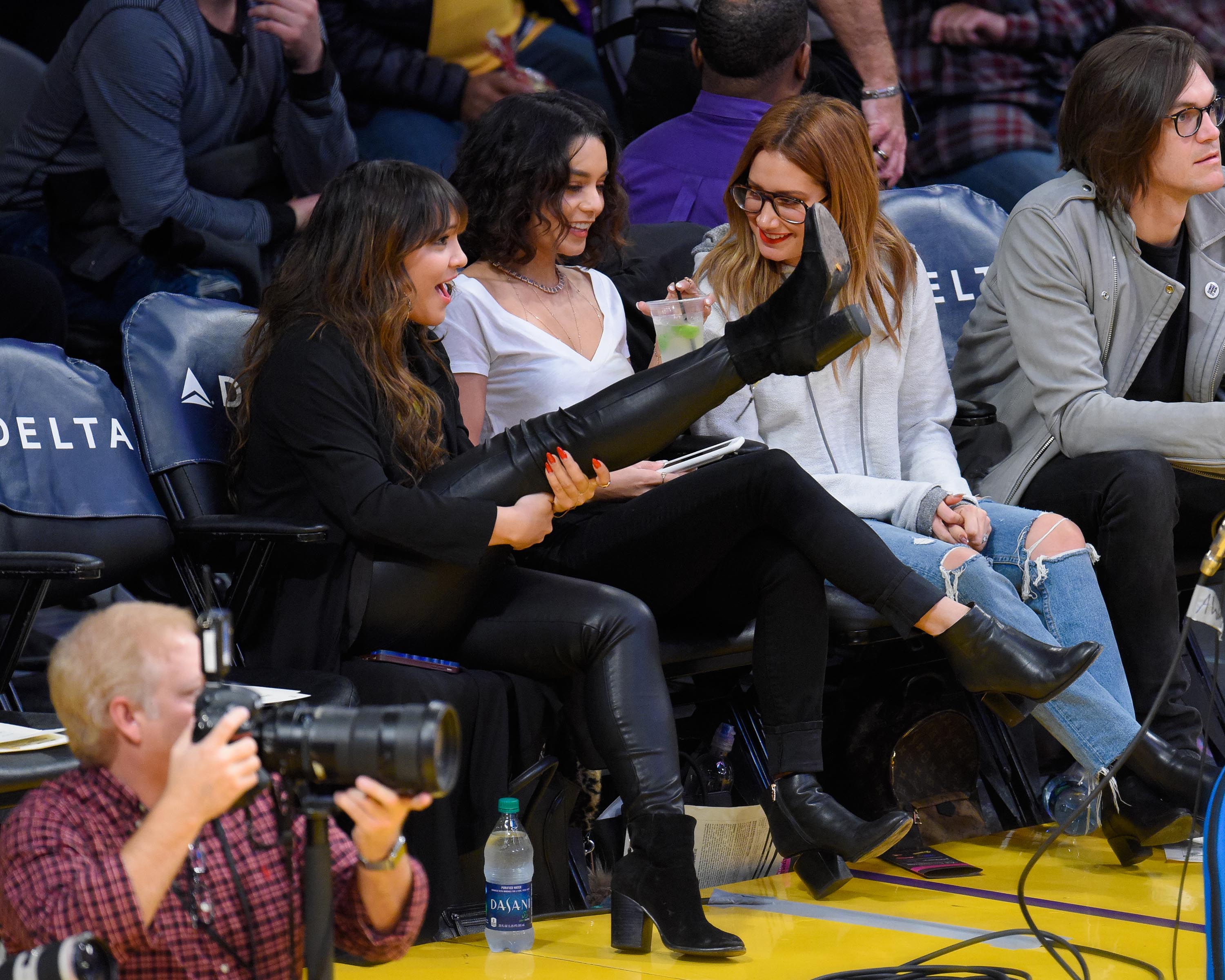 Stella Hudgens attends a basketball game