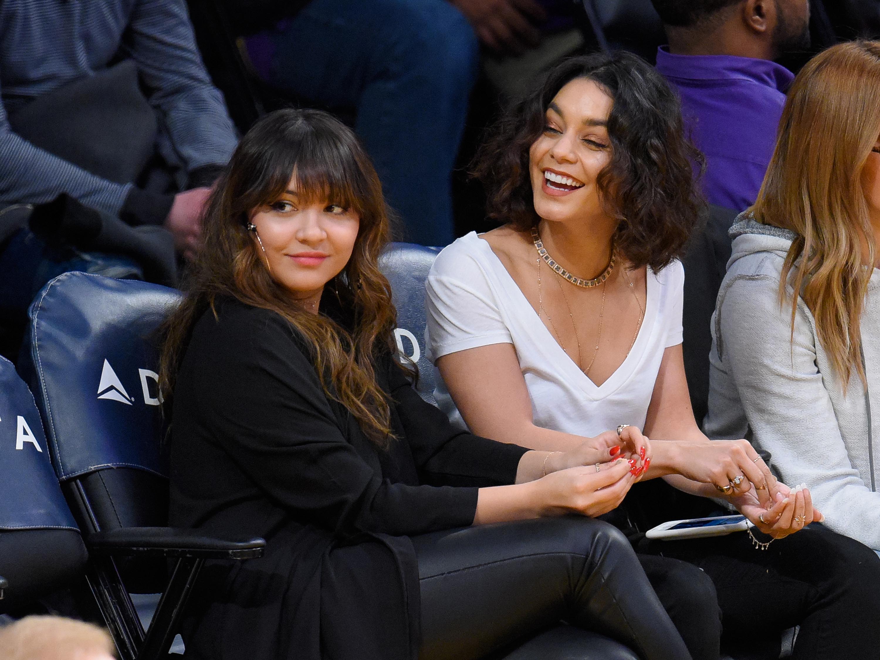 Stella Hudgens attends a basketball game