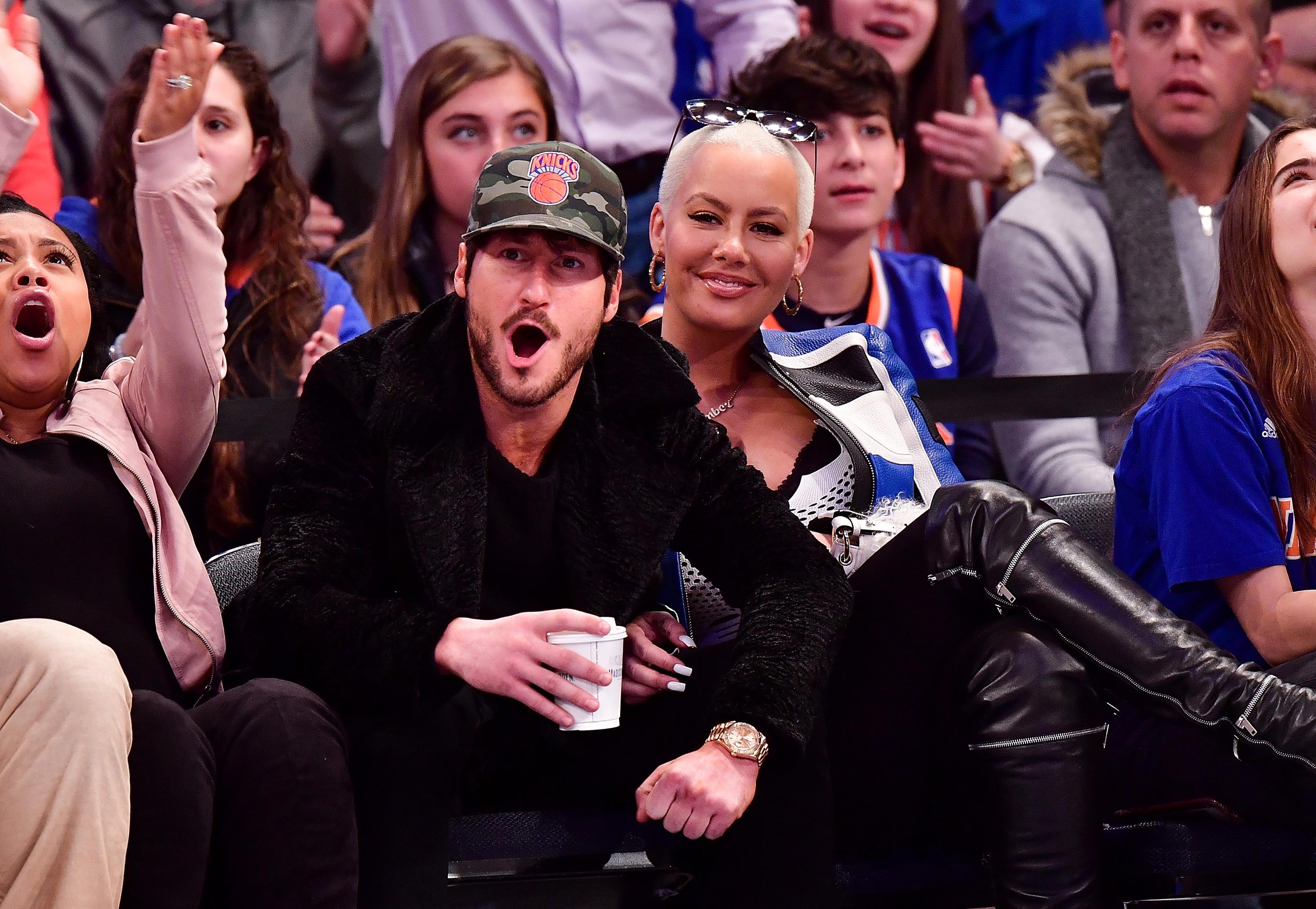 Amber Rose attends Atlanta Hawks Vs. New York Knicks game