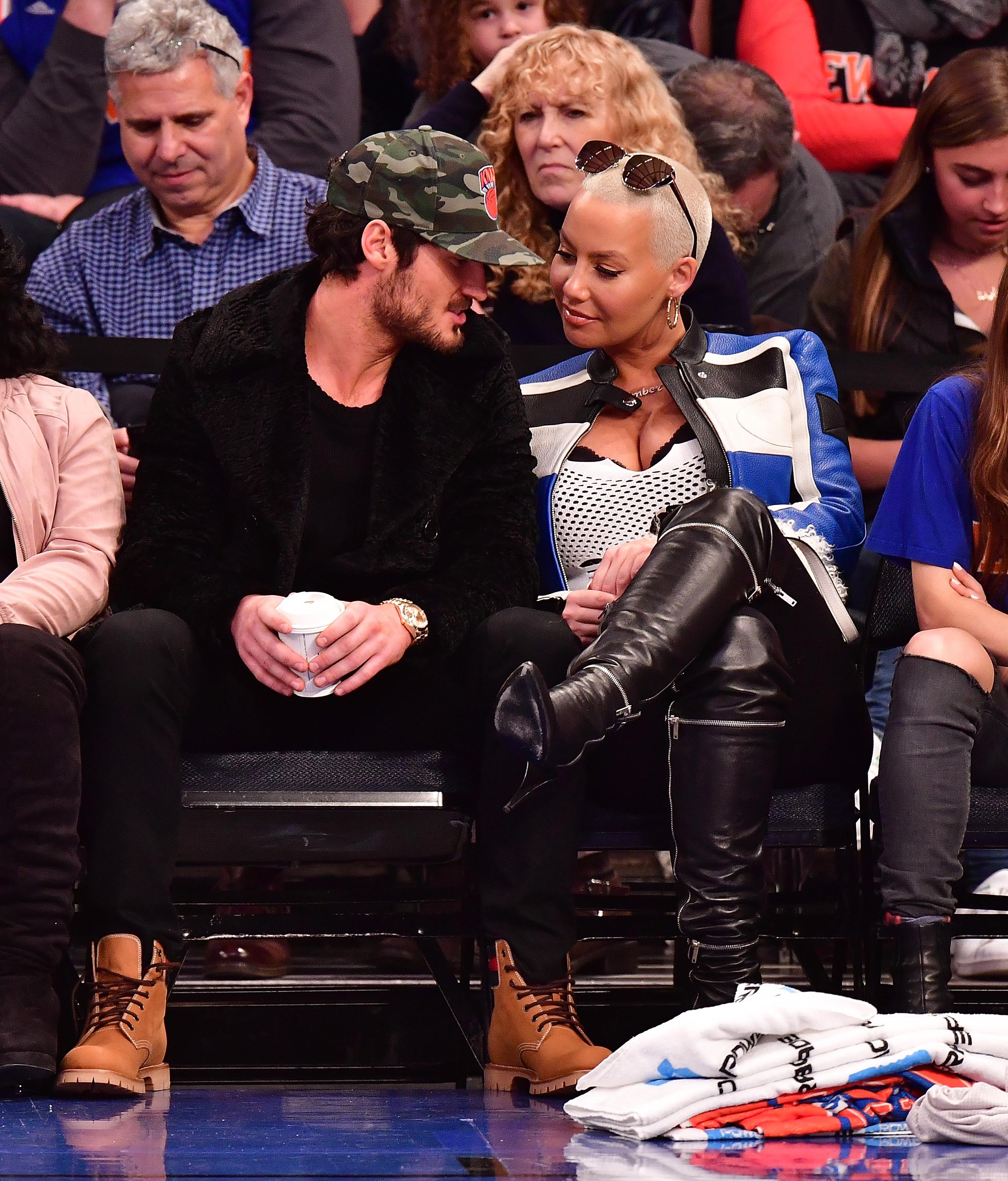 Amber Rose attends Atlanta Hawks Vs. New York Knicks game