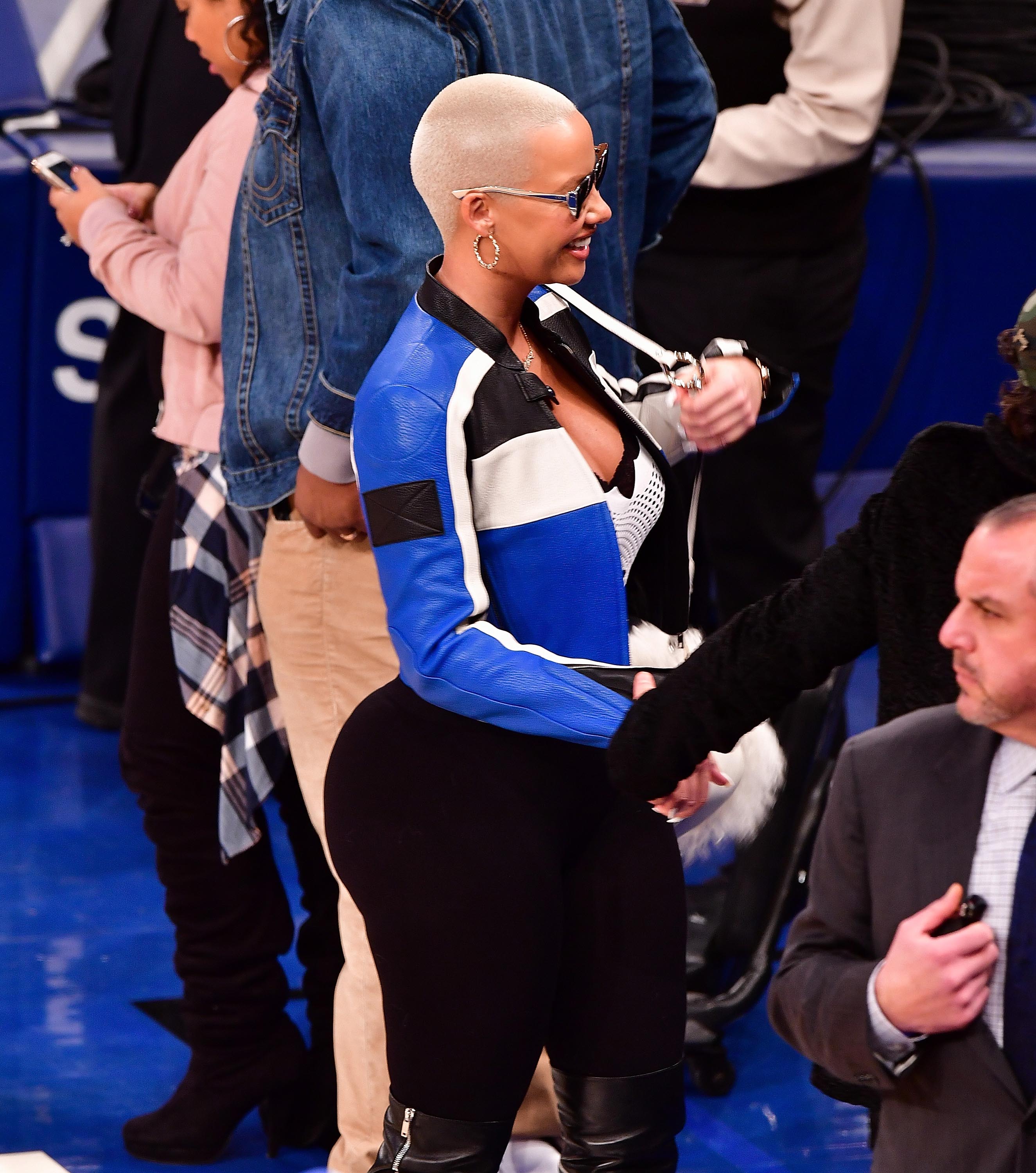 Amber Rose attends Atlanta Hawks Vs. New York Knicks game