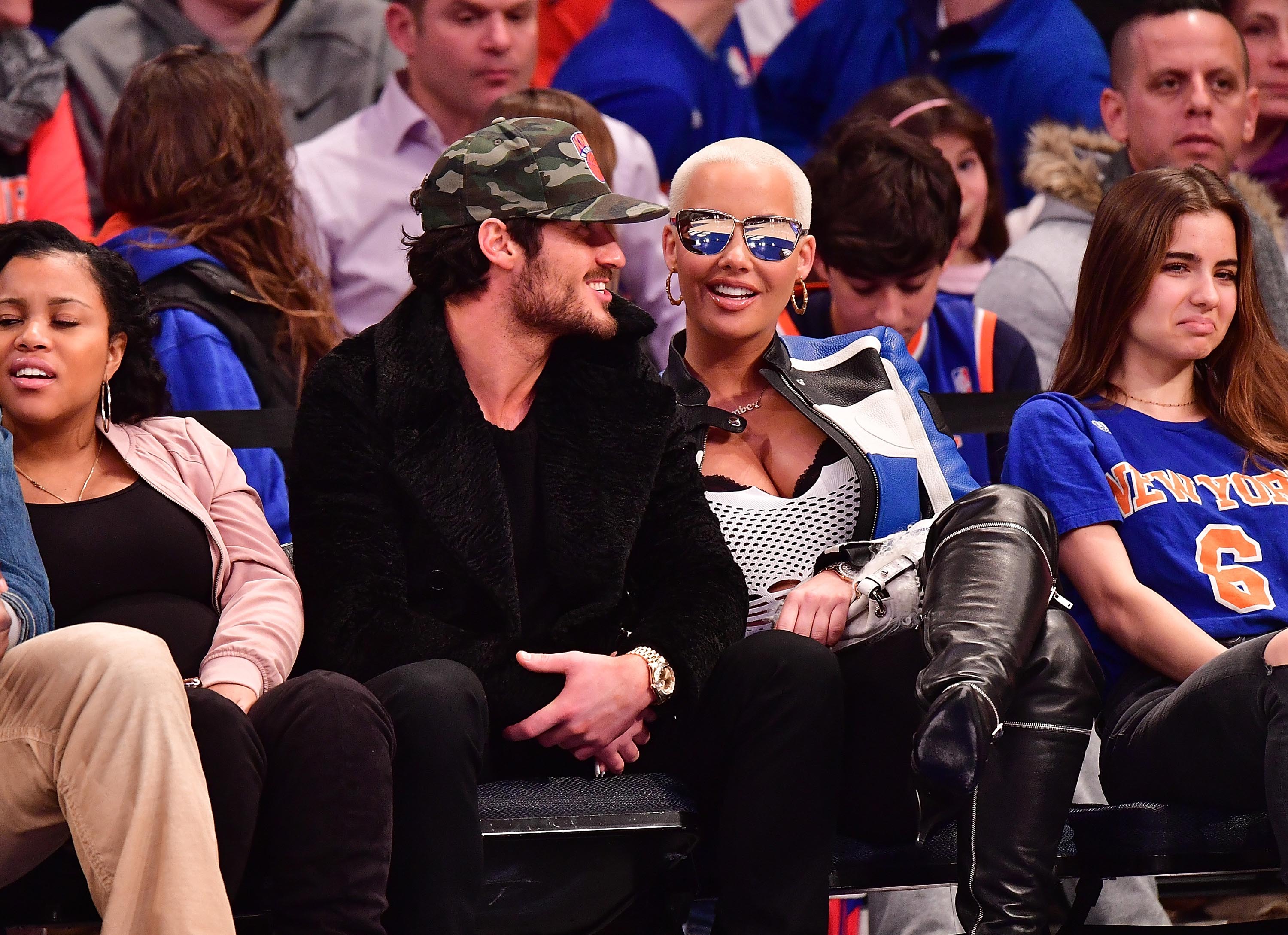 Amber Rose attends Atlanta Hawks Vs. New York Knicks game