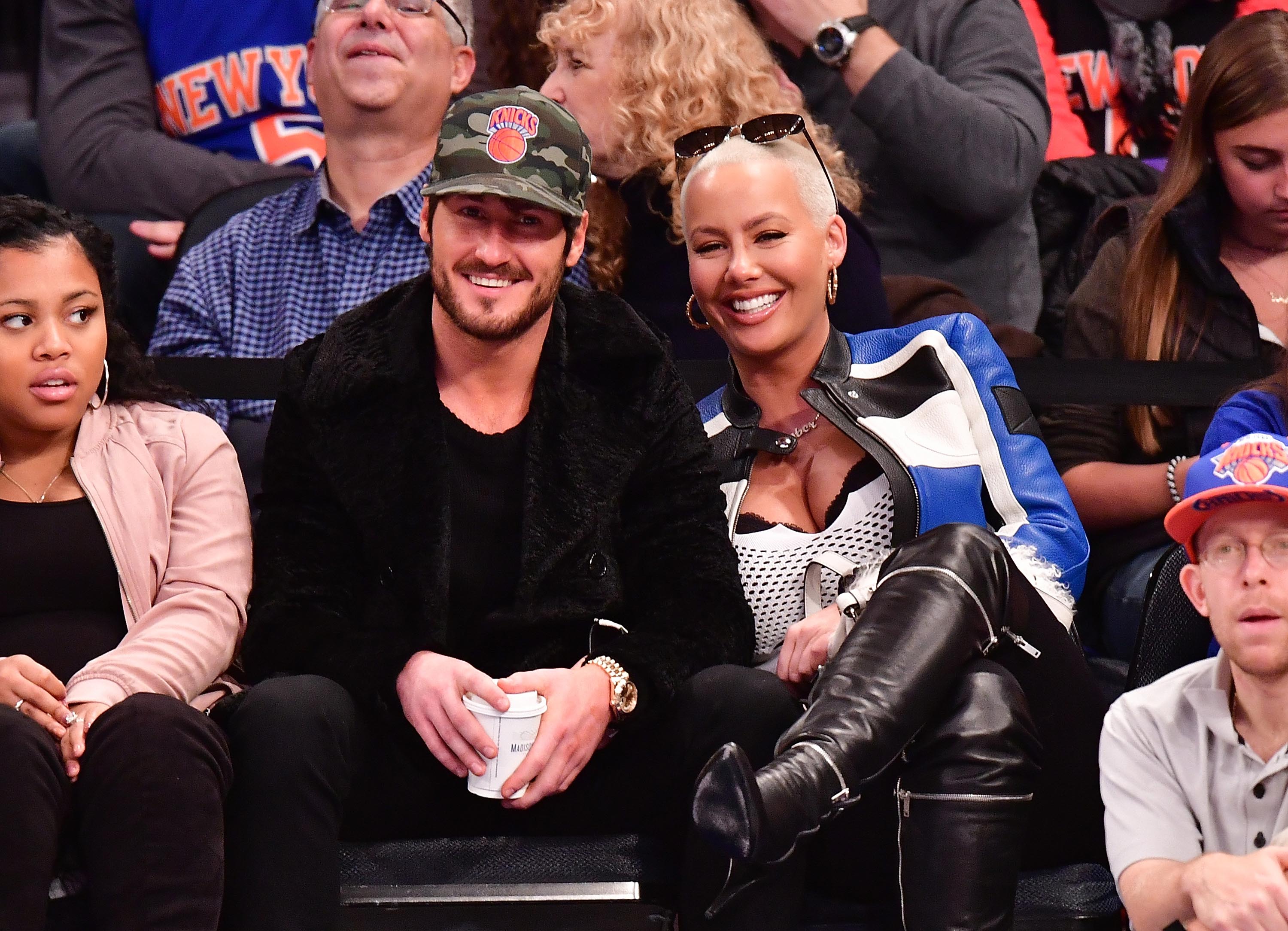 Amber Rose attends Atlanta Hawks Vs. New York Knicks game