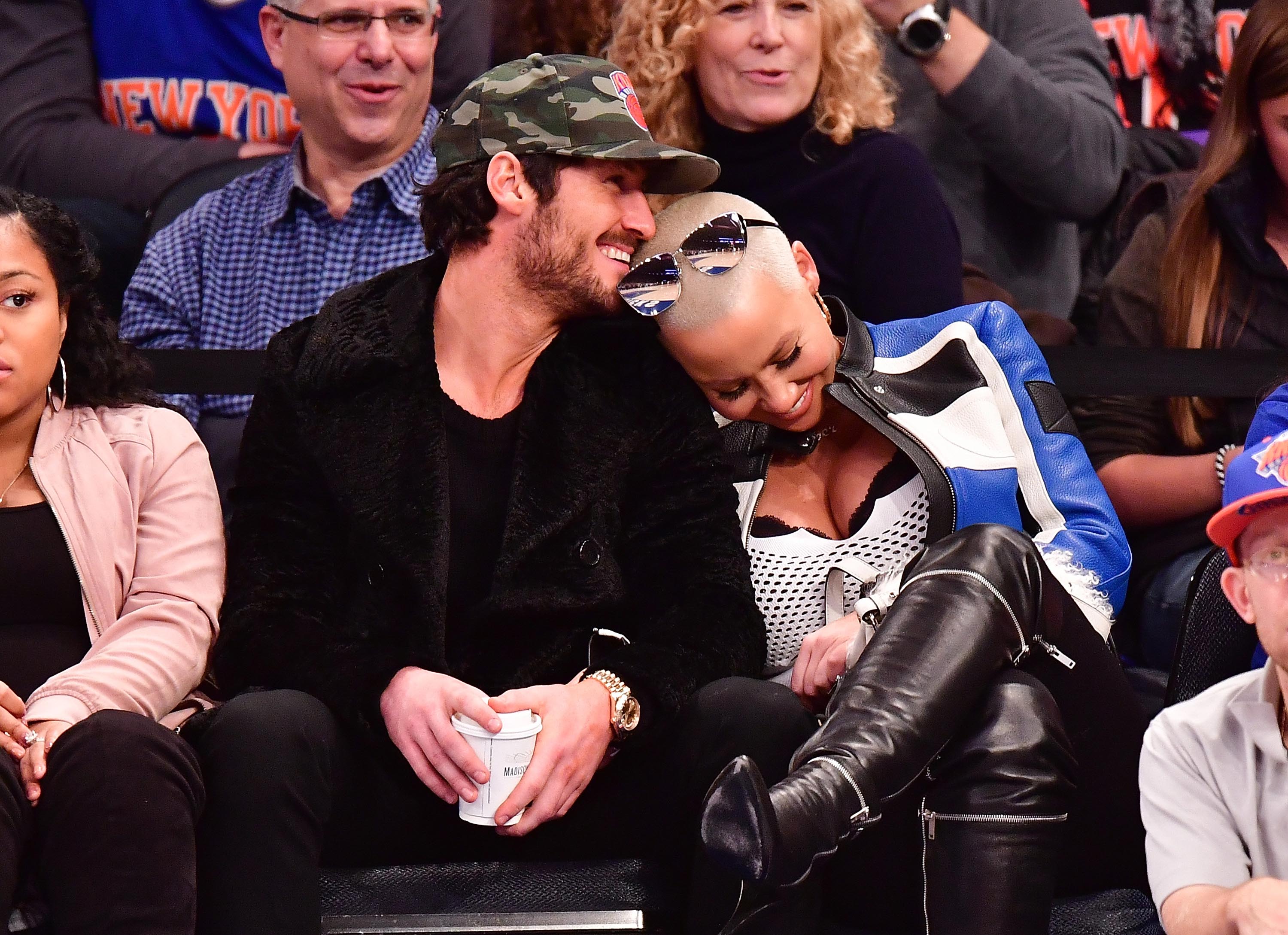 Amber Rose attends Atlanta Hawks Vs. New York Knicks game