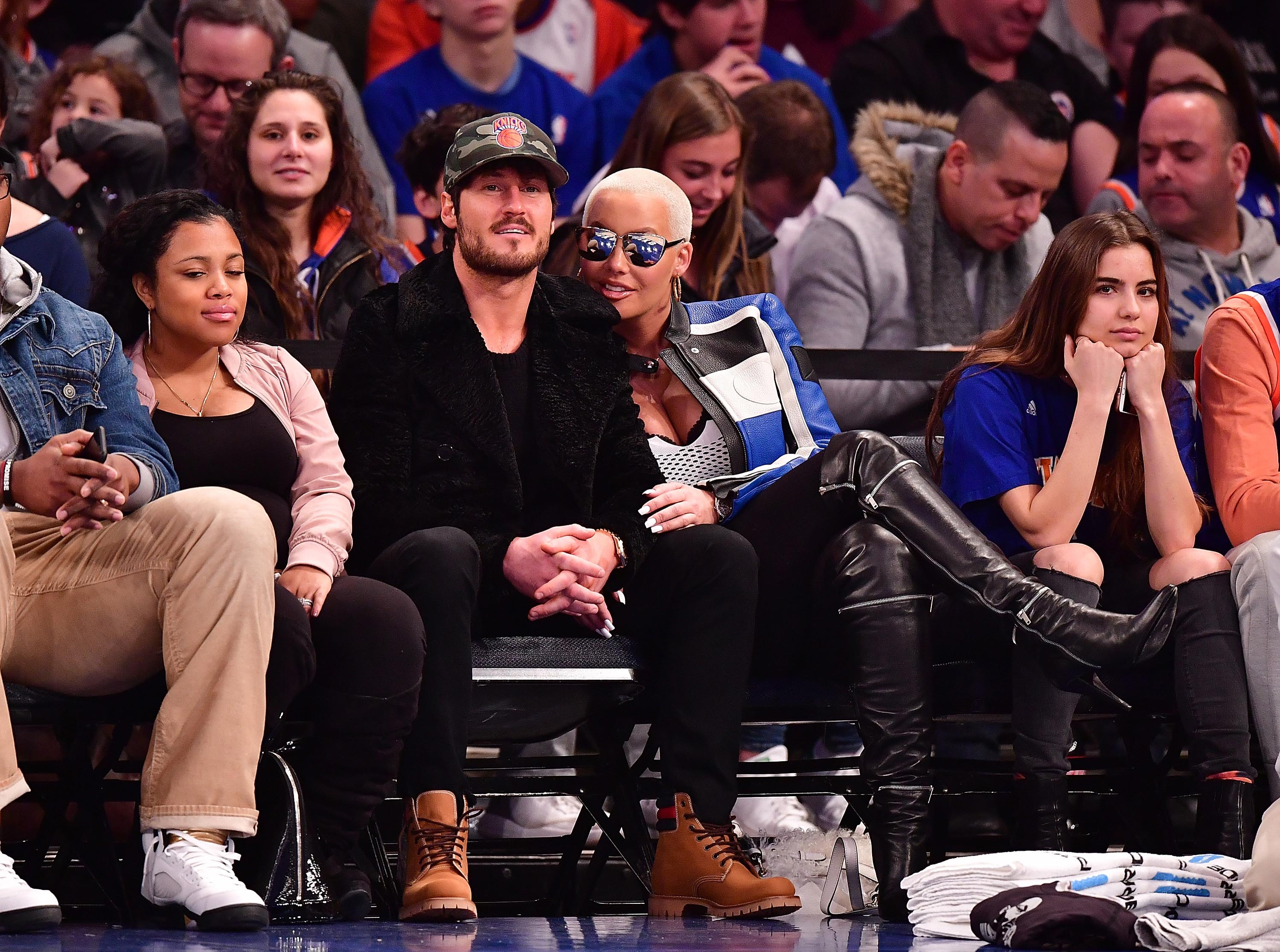 Amber Rose attends Atlanta Hawks Vs. New York Knicks game