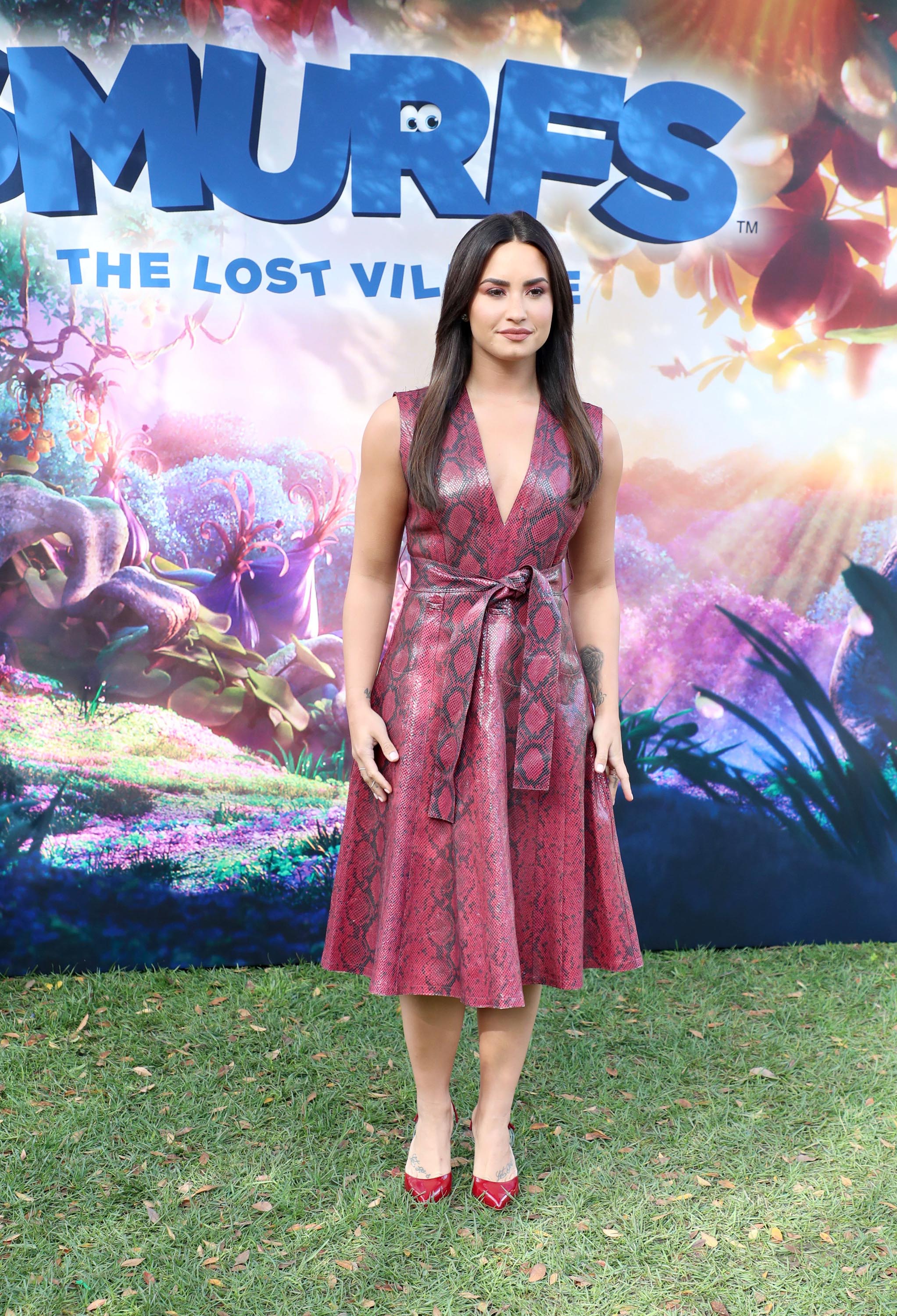 Demi Lovato attends Smurfs the Lost Village Photocall