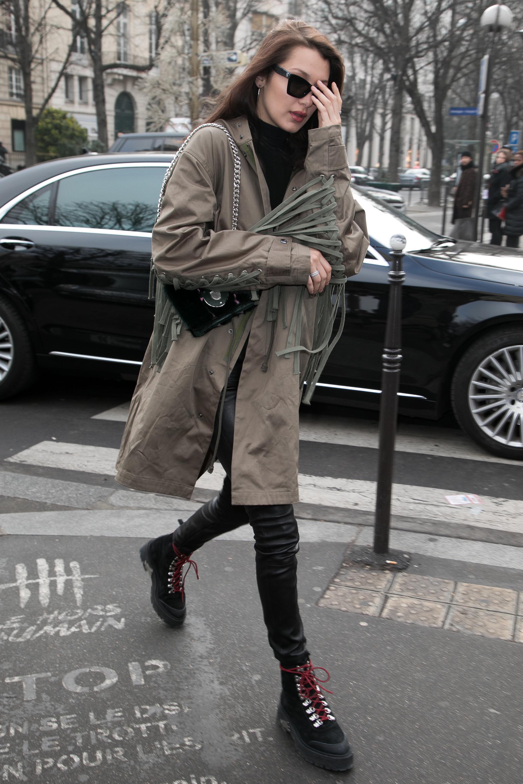 Bella Hadid is seen in Paris