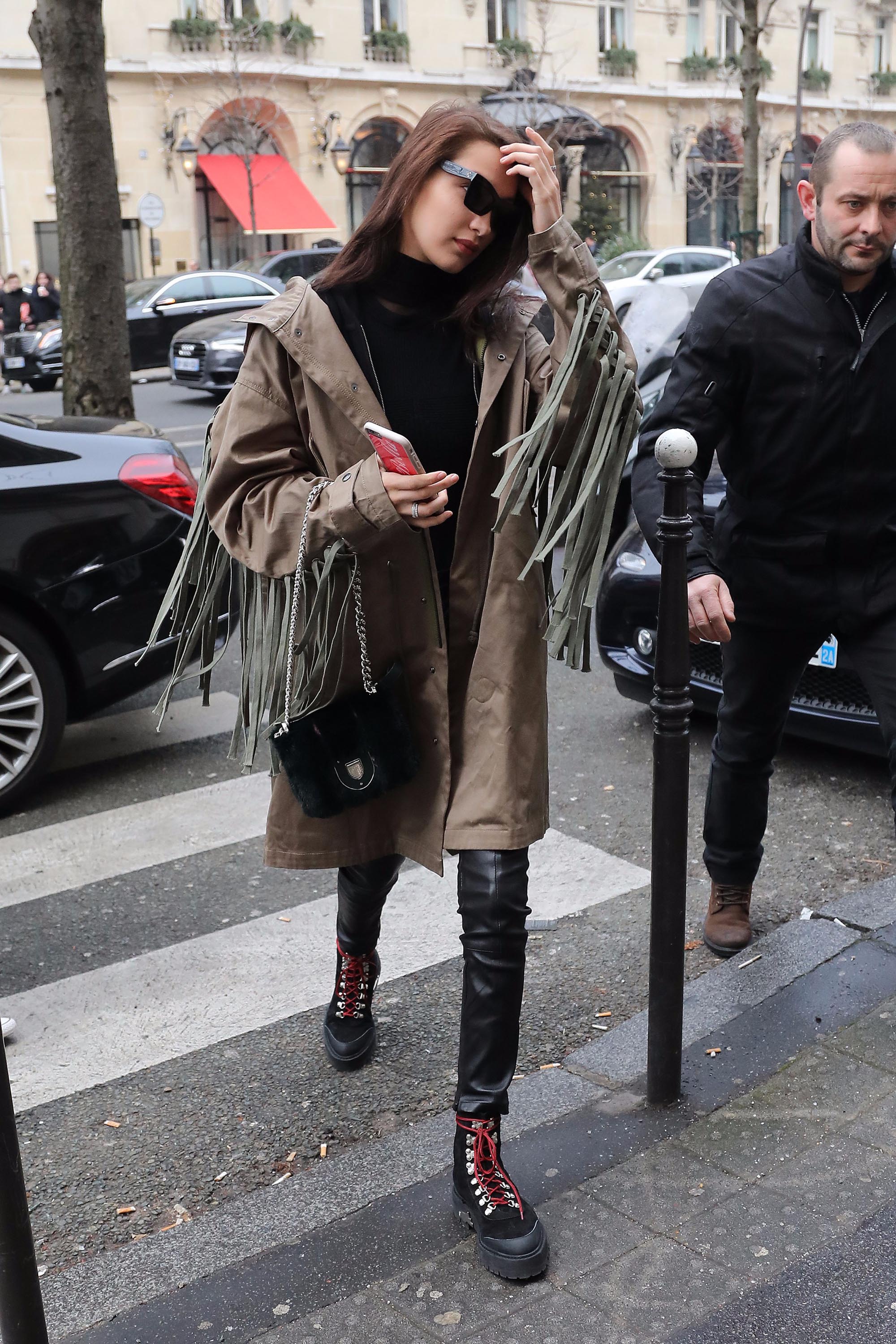 Bella Hadid is seen in Paris