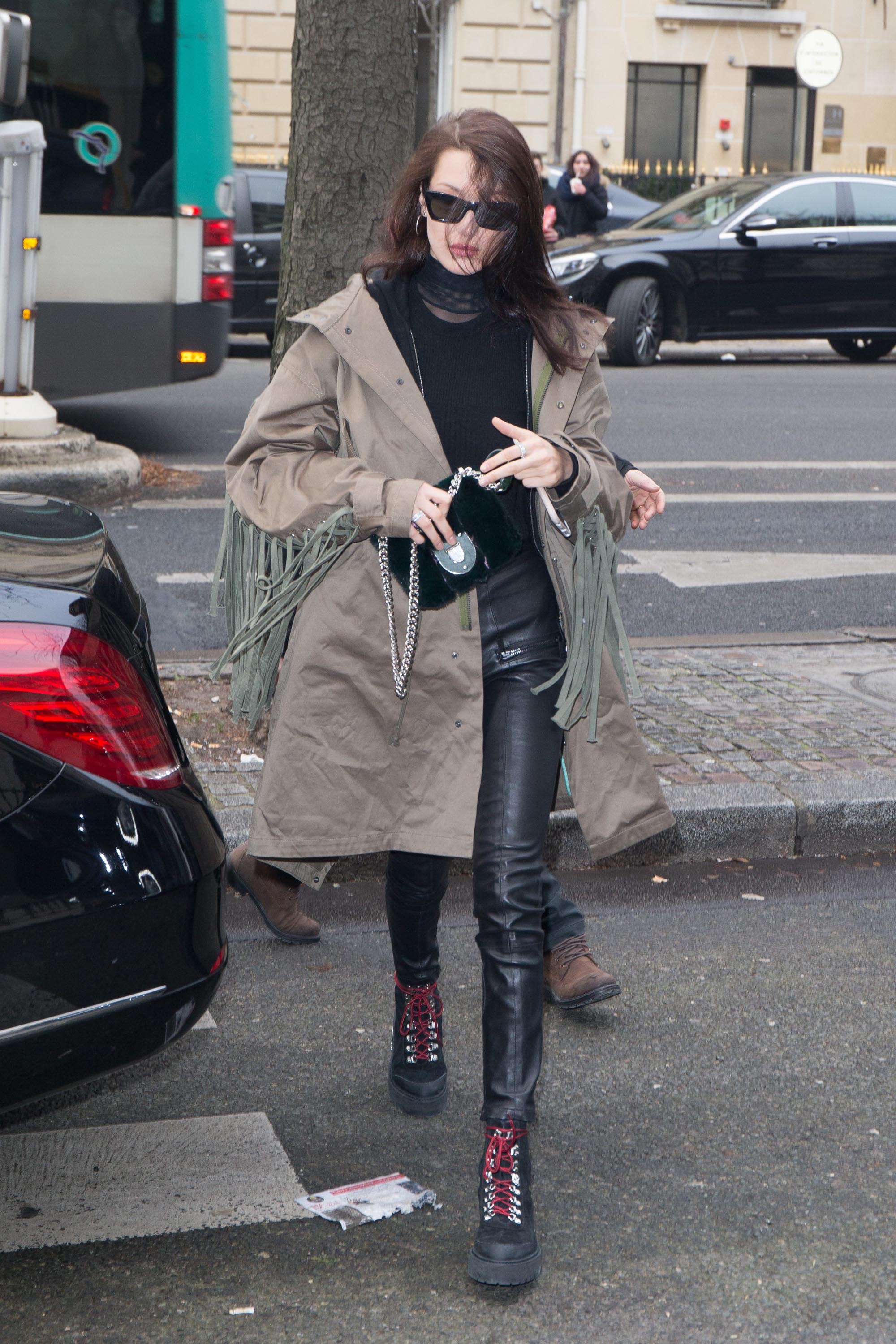 Bella Hadid is seen in Paris