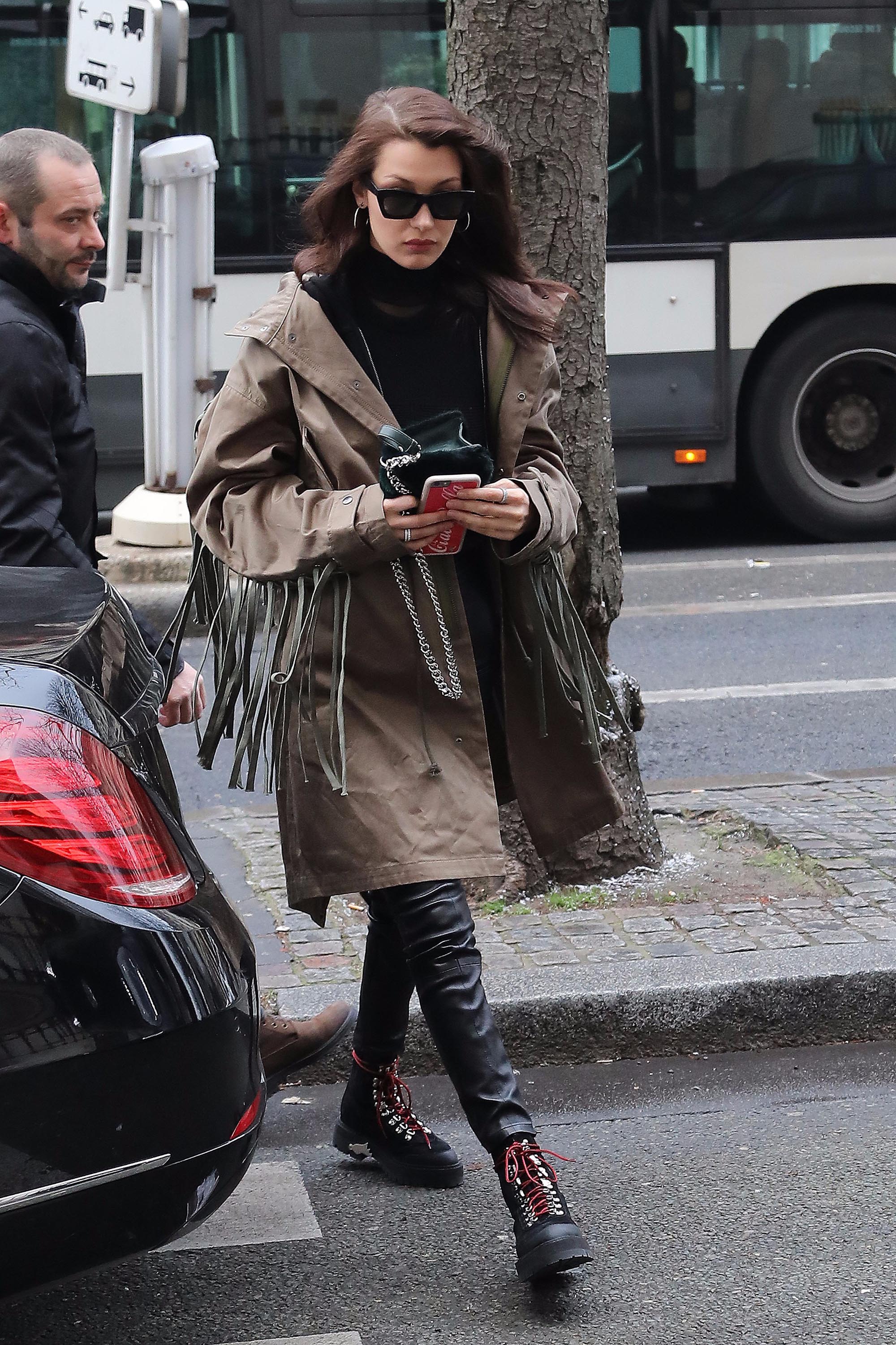 Bella Hadid is seen in Paris