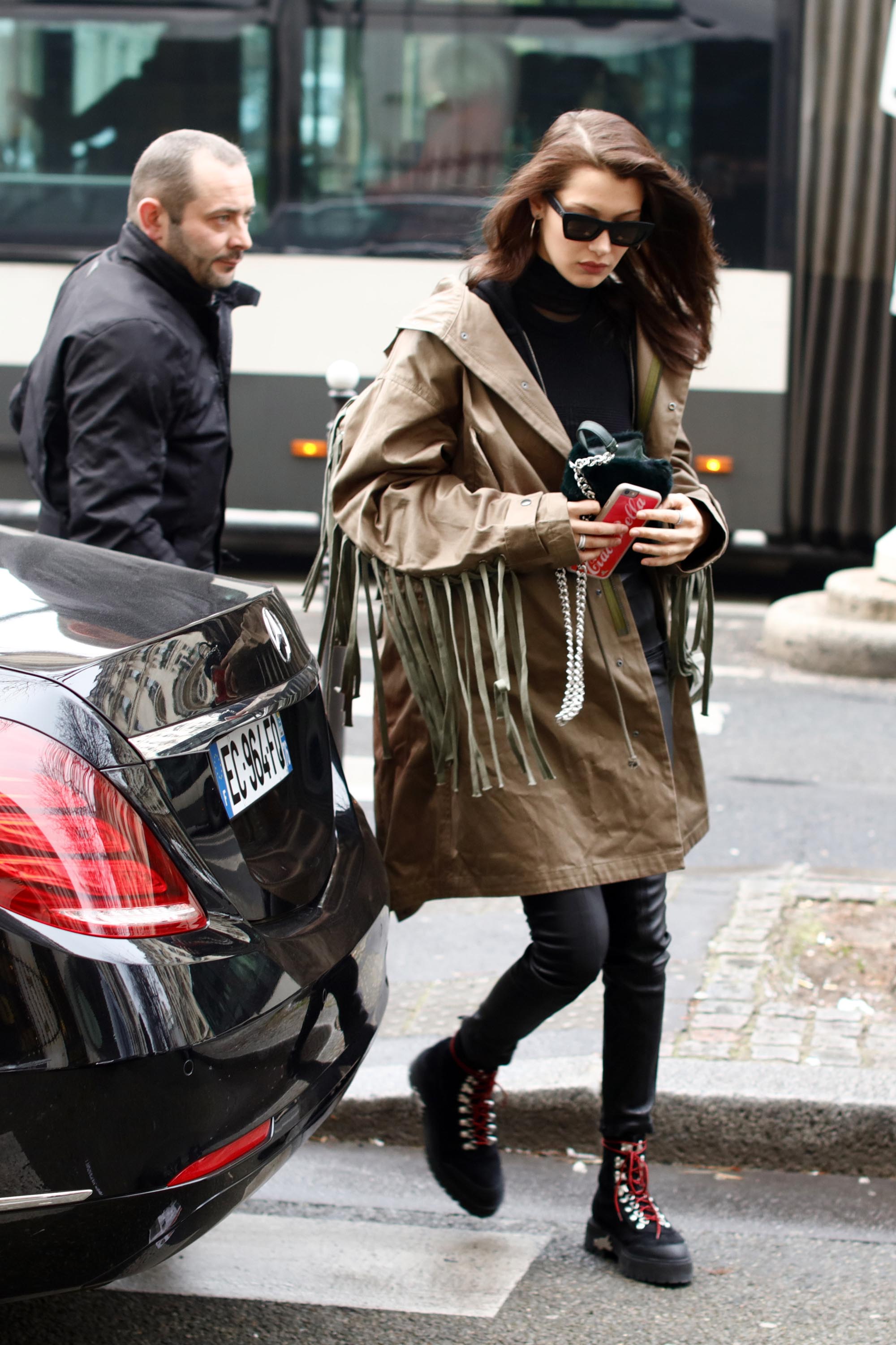 Bella Hadid is seen in Paris