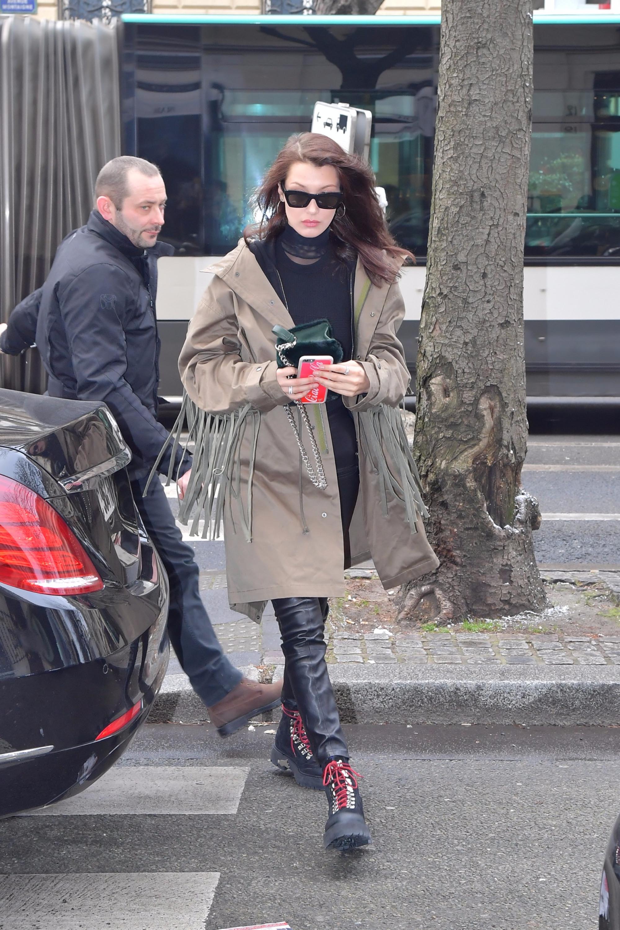 Bella Hadid is seen in Paris