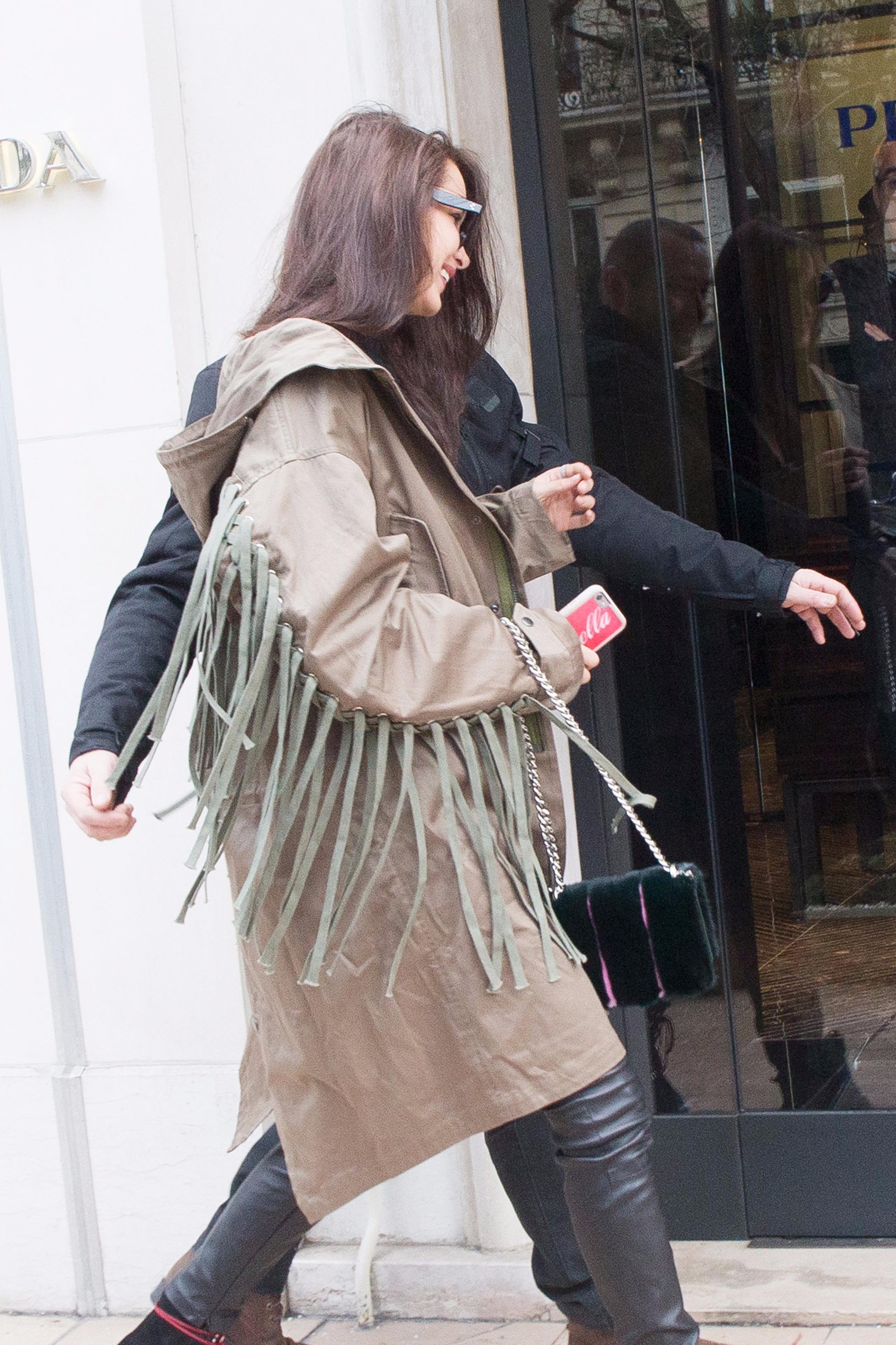 Bella Hadid is seen in Paris