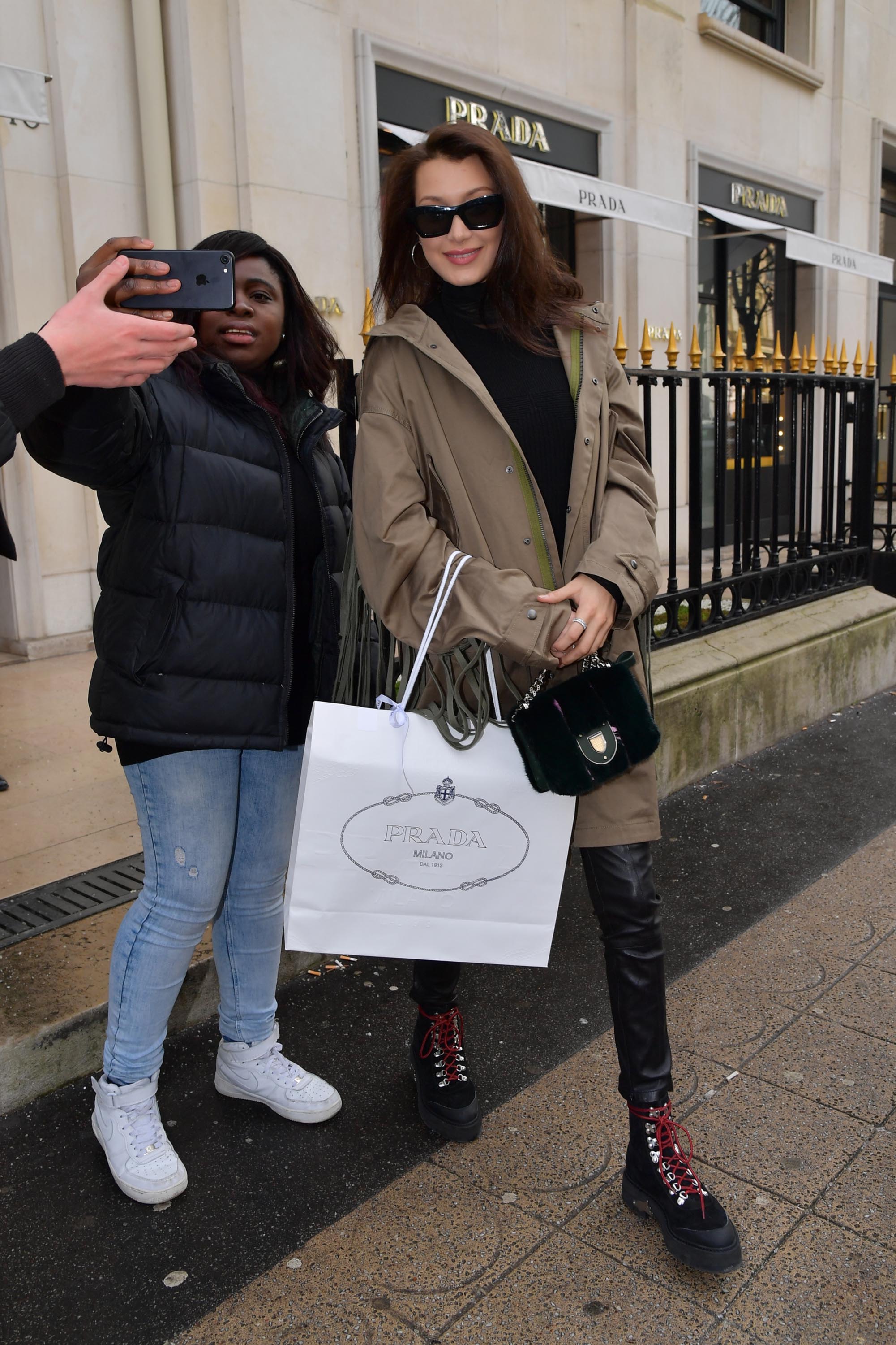 Bella Hadid is seen in Paris