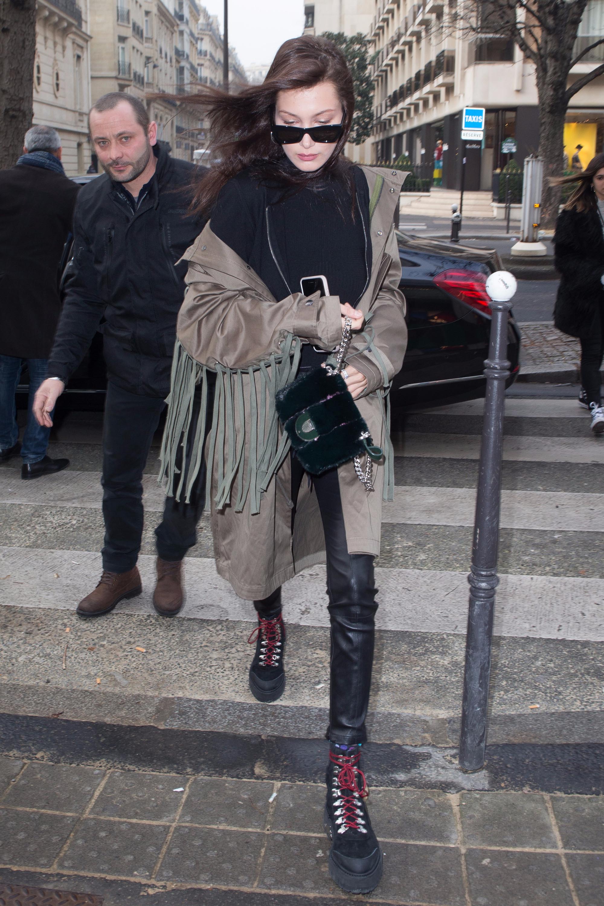 Bella Hadid is seen in Paris