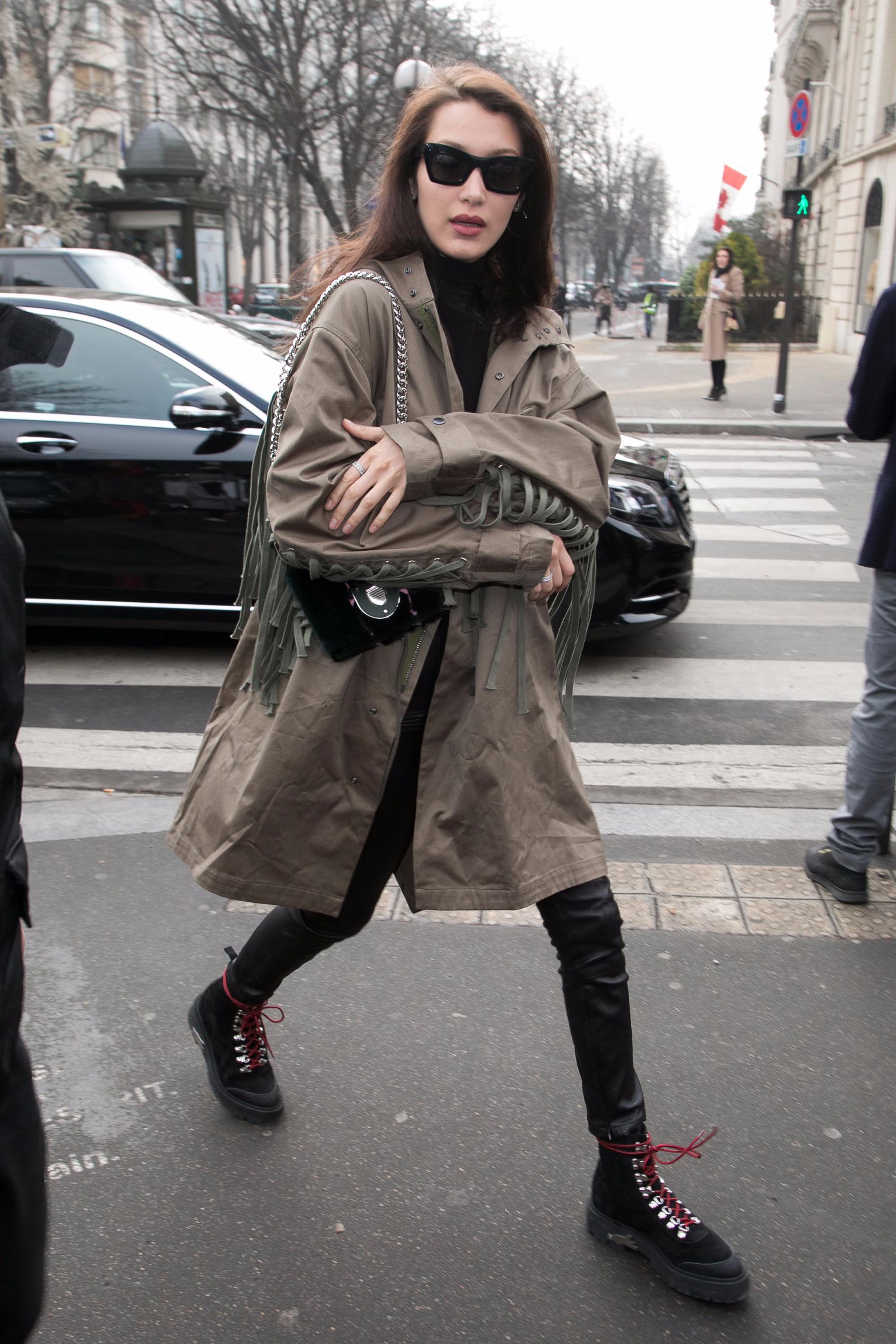 Bella Hadid is seen in Paris