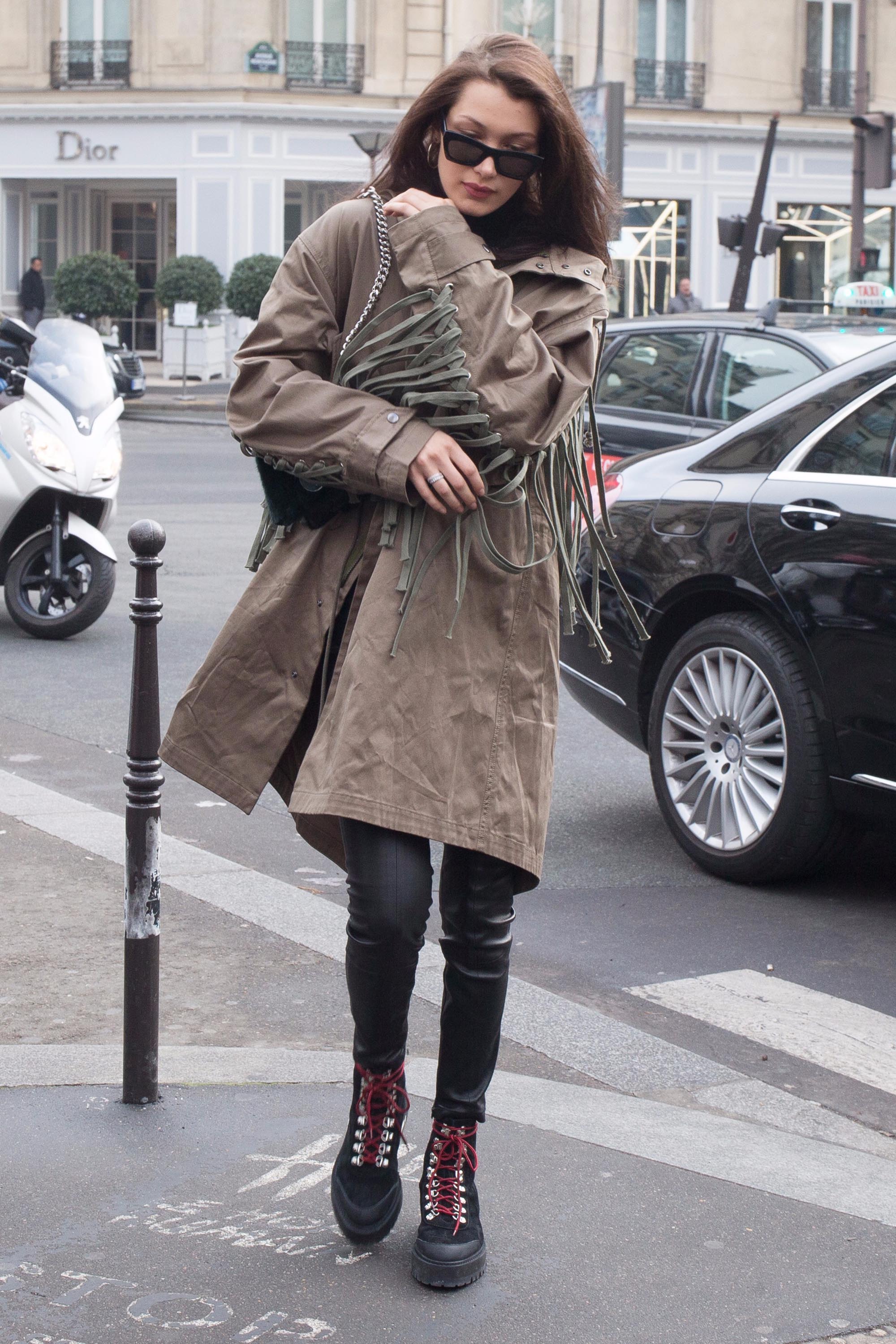 Bella Hadid is seen in Paris