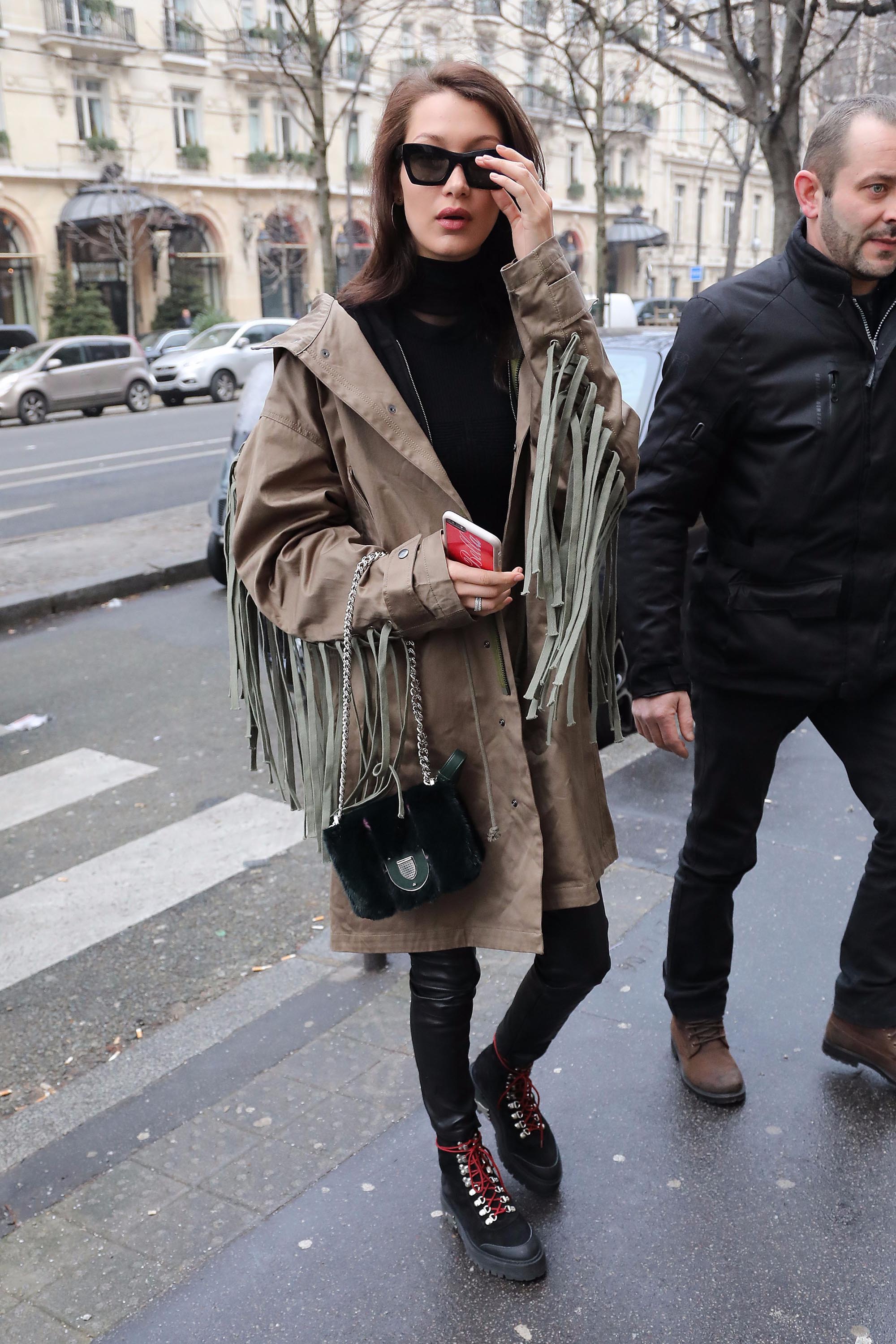 Bella Hadid is seen in Paris