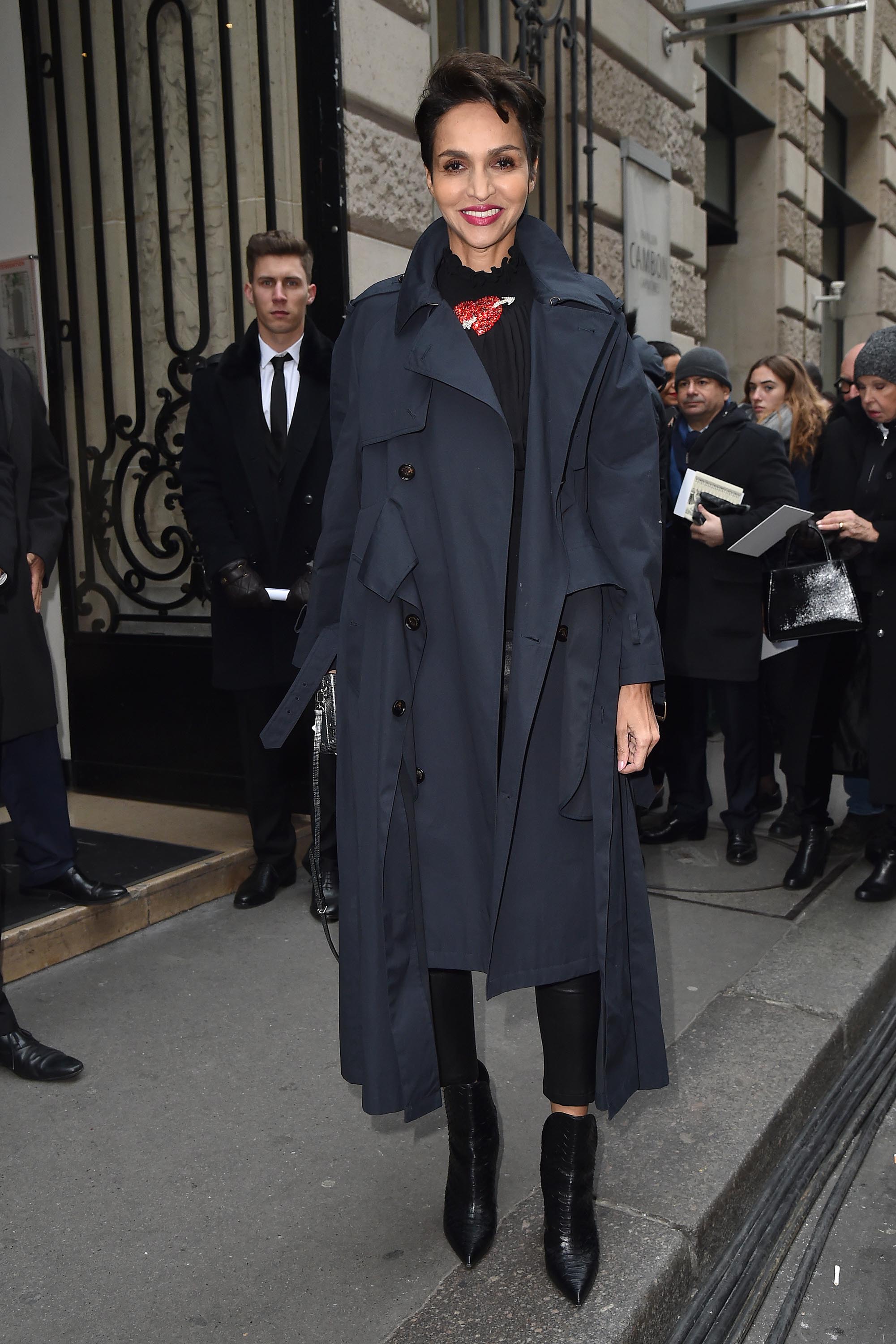 Farida Khelfa attends Paris Fashion Week