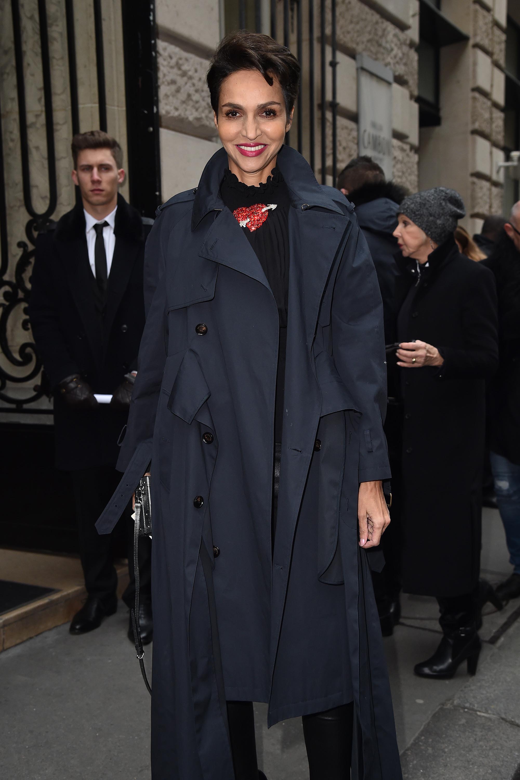 Farida Khelfa attends Paris Fashion Week