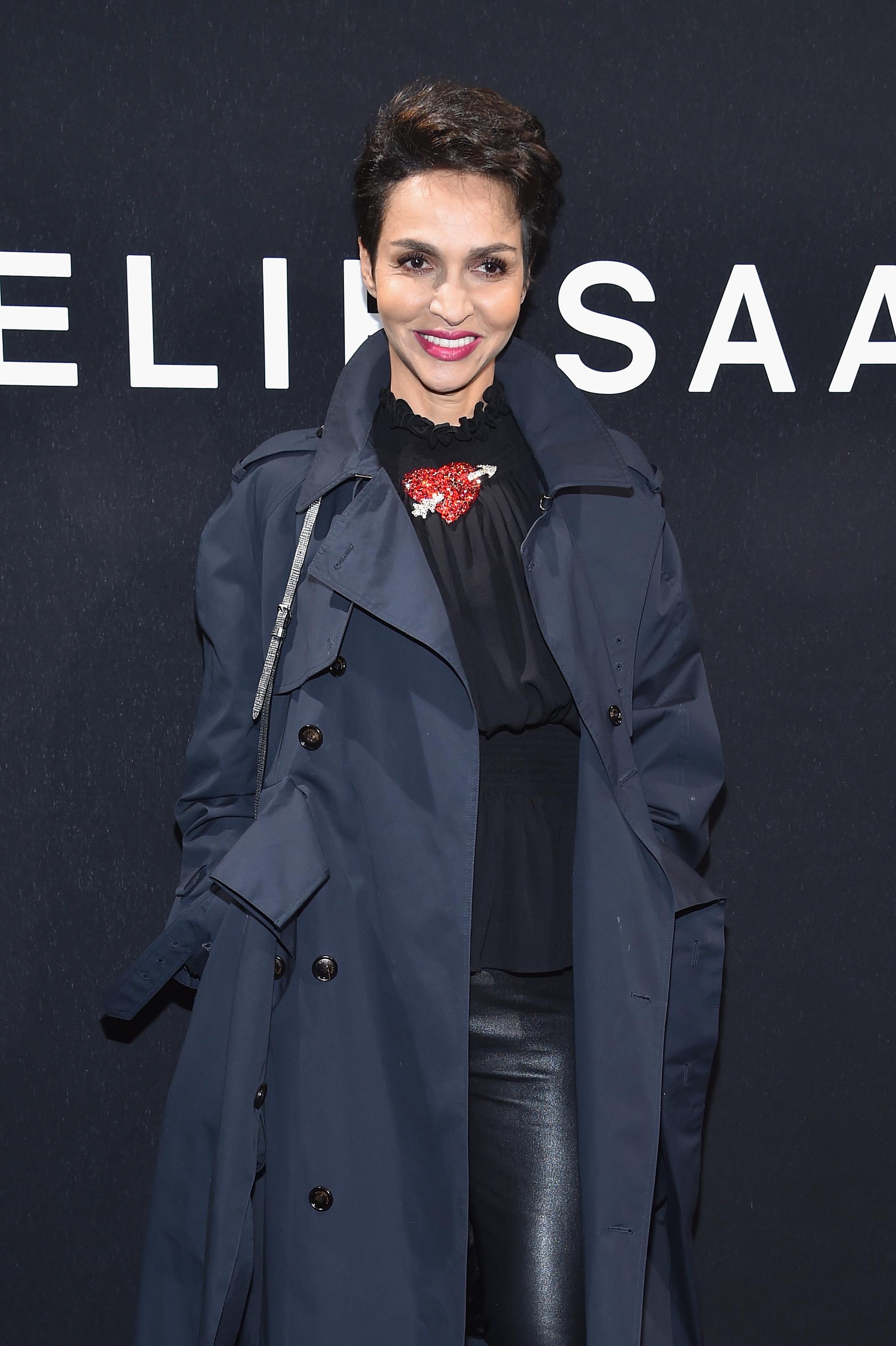 Farida Khelfa attends Paris Fashion Week