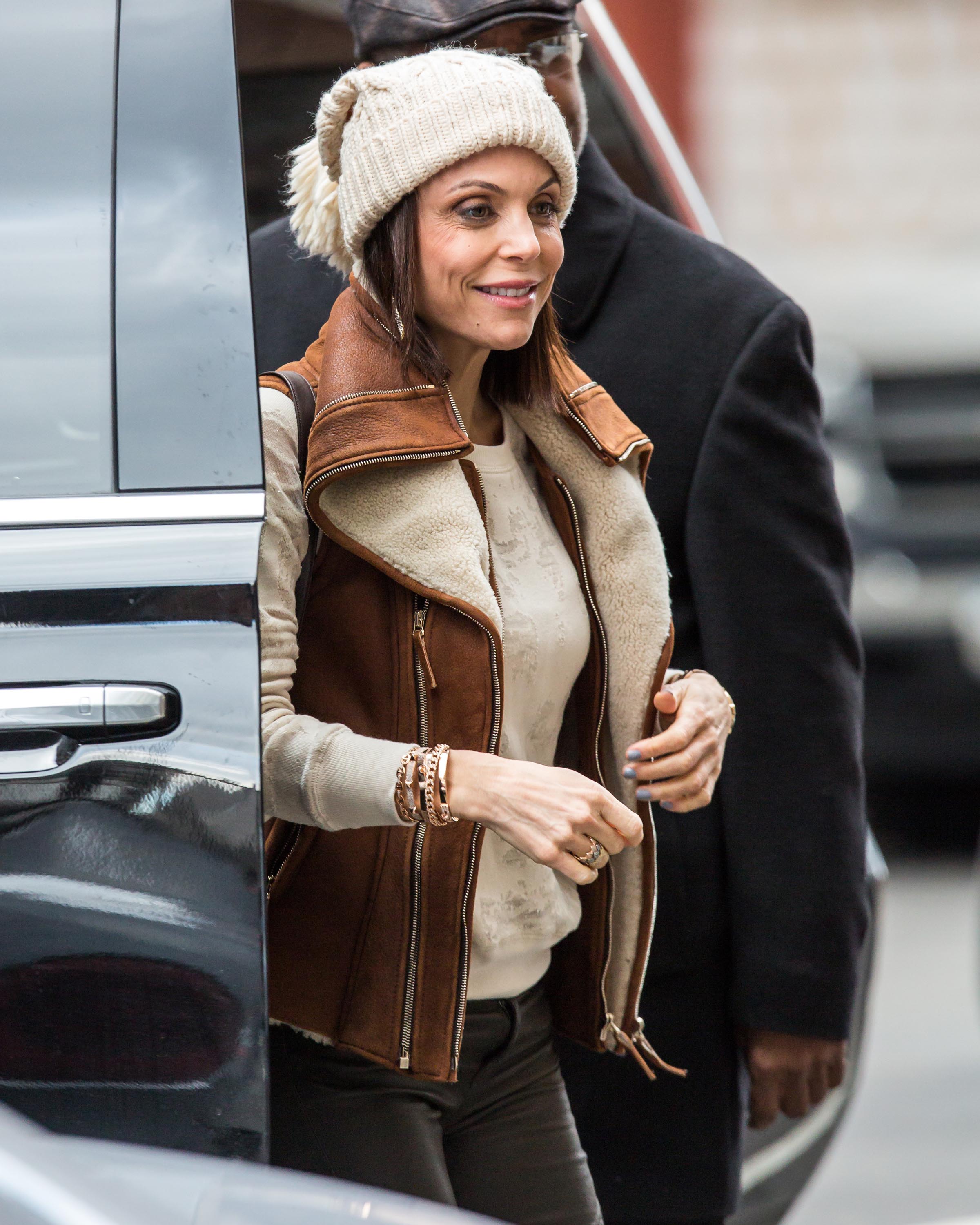 Bethenny Frankel is seen heading to a building in midtown