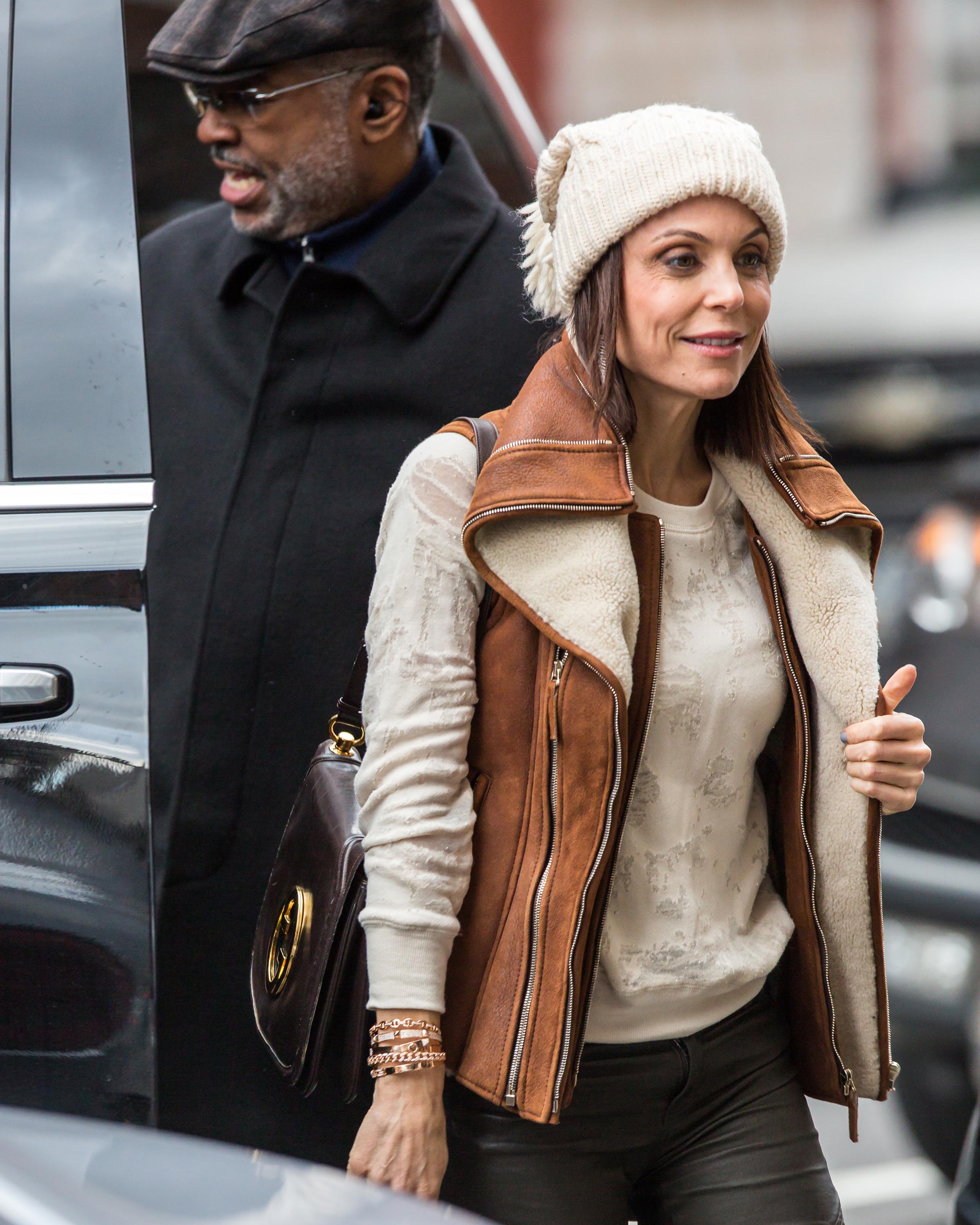 Bethenny Frankel is seen heading to a building in midtown